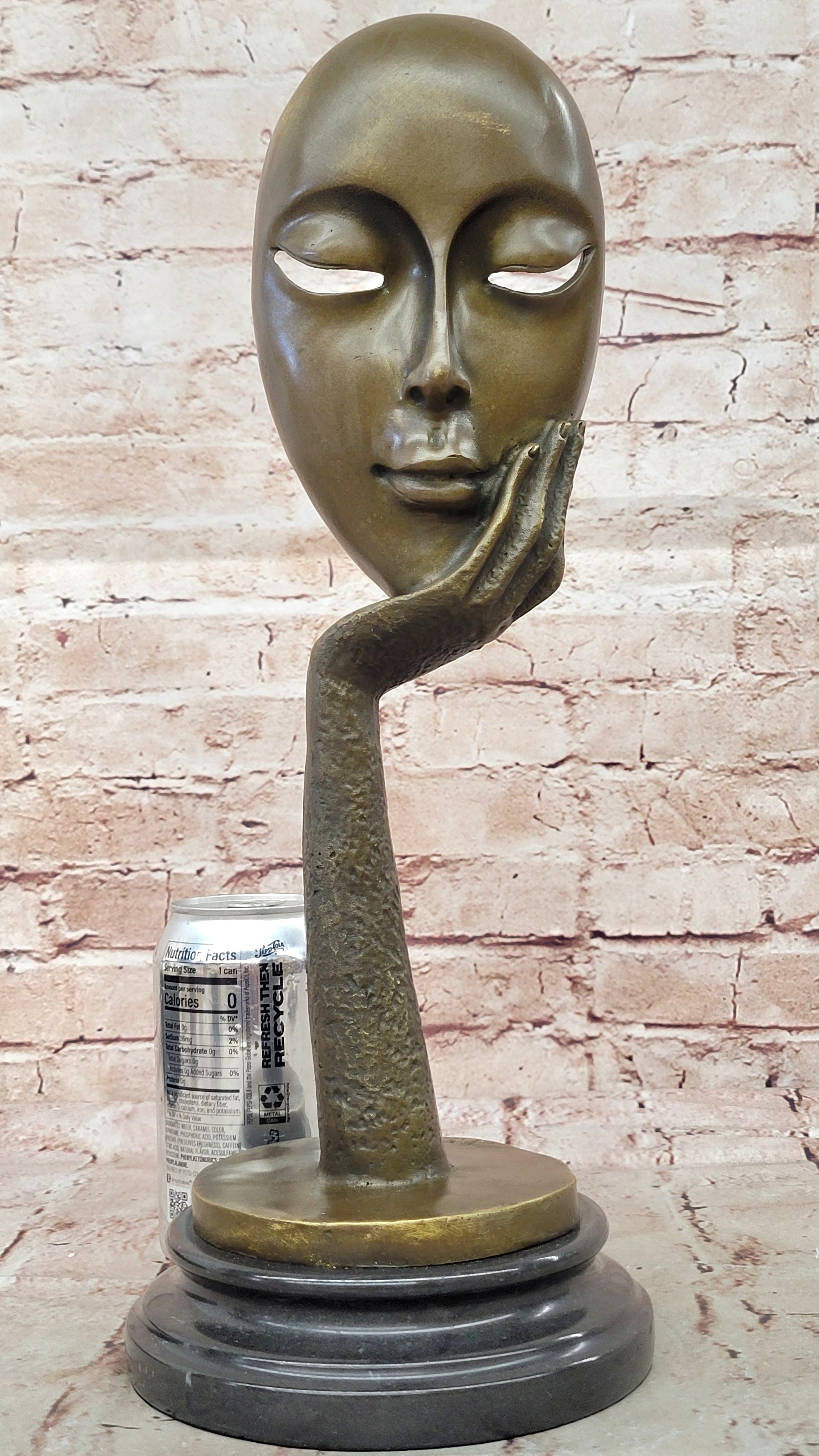 Dali-Inspired Thinking Woman Bronze Sculpture: Signed Original Artwork for Home Decor