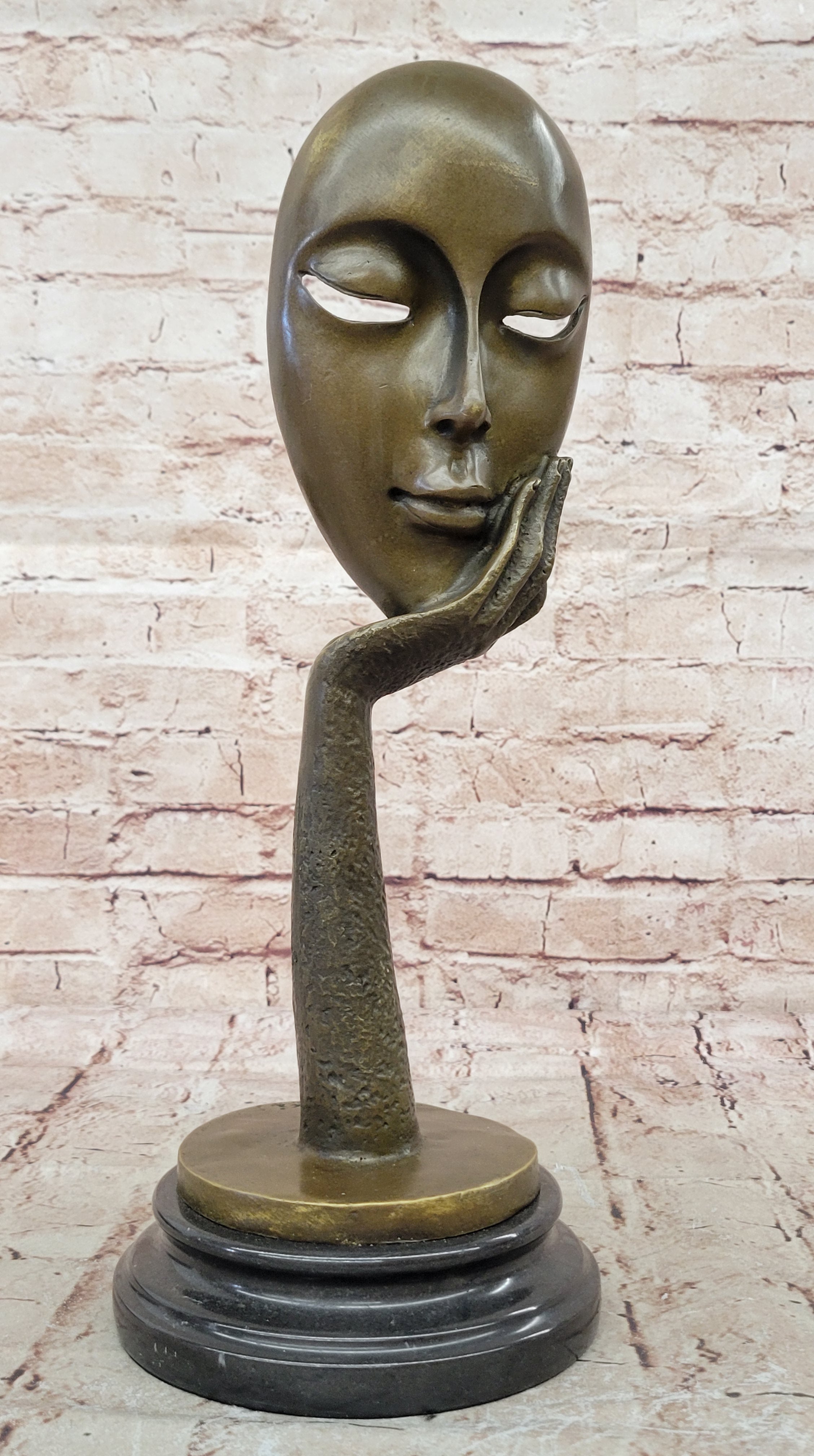 Dali-Inspired Thinking Woman Bronze Sculpture: Signed Original Artwork for Home Decor