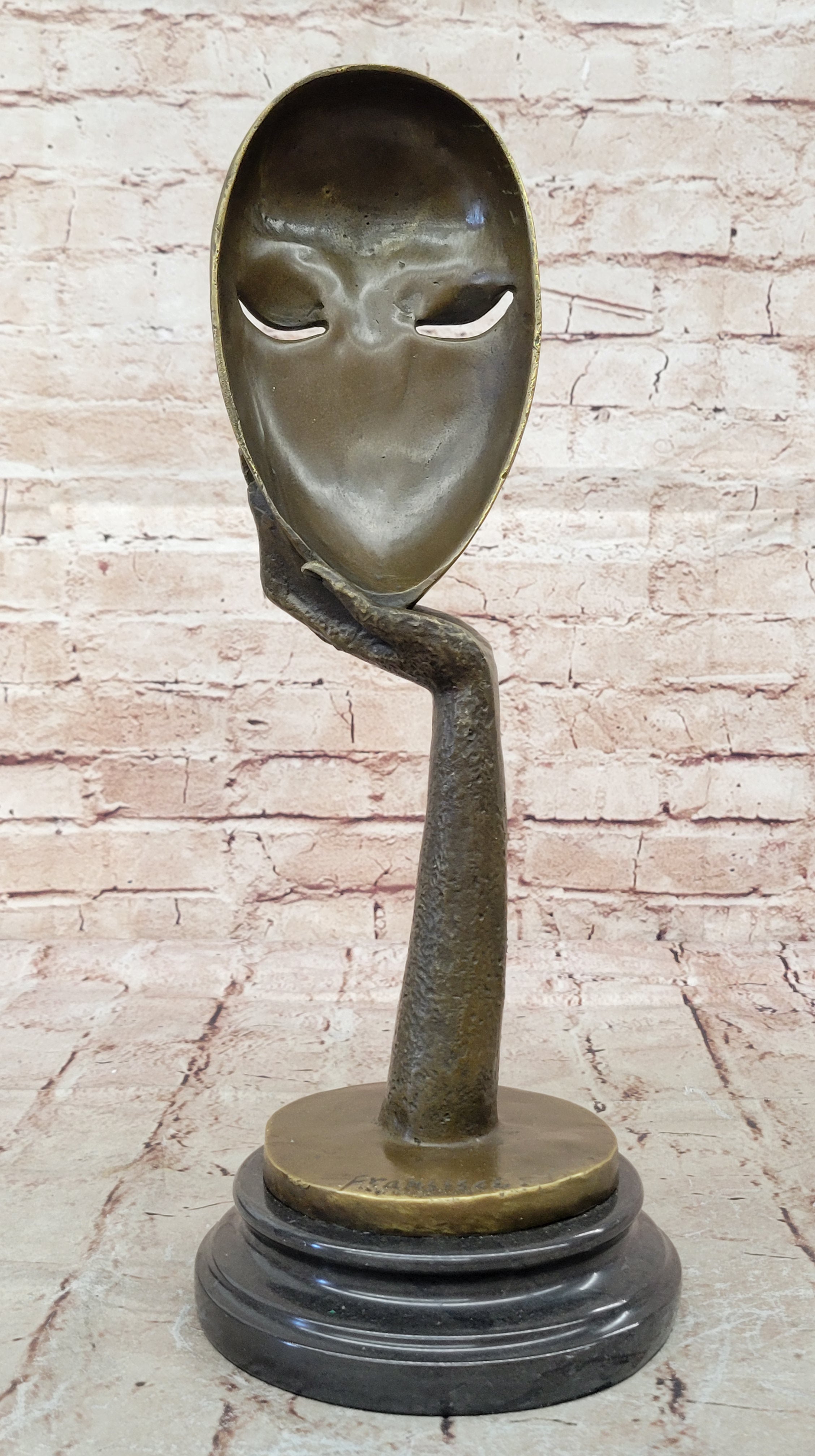 Dali-Inspired Thinking Woman Bronze Sculpture: Signed Original Artwork for Home Decor