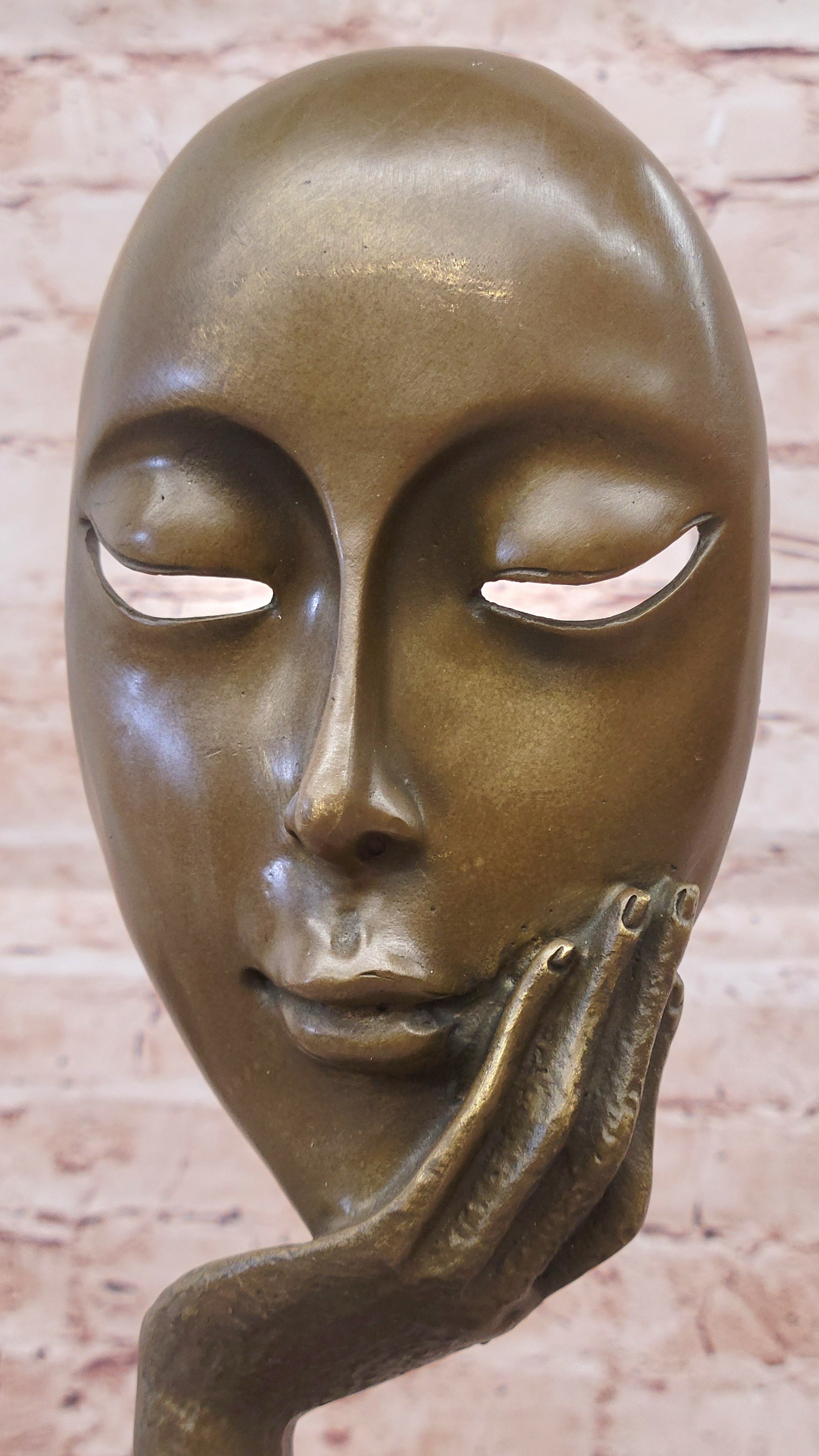 Dali-Inspired Thinking Woman Bronze Sculpture: Signed Original Artwork for Home Decor