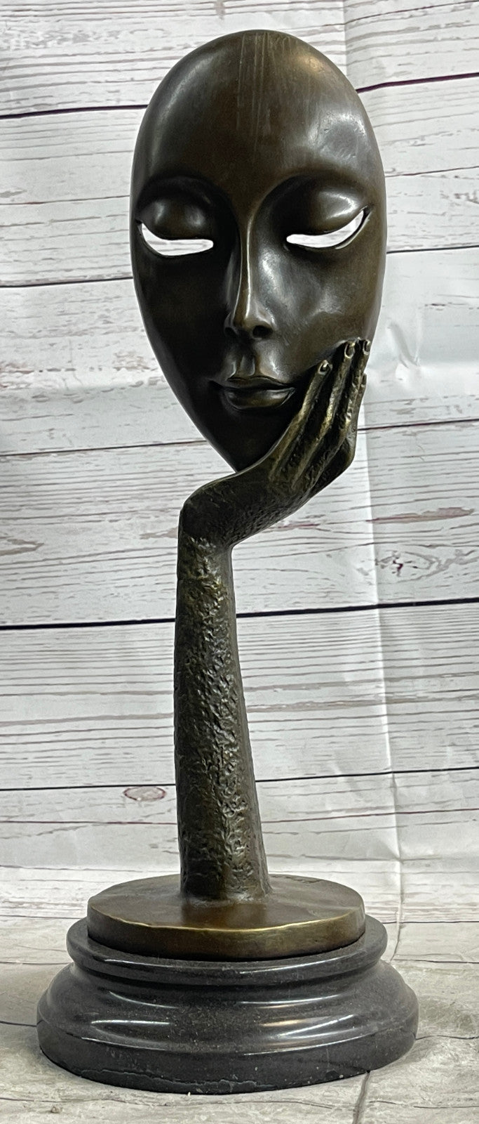 Dali-Inspired Thinking Woman Bronze Sculpture: Signed Original Artwork for Home Decor