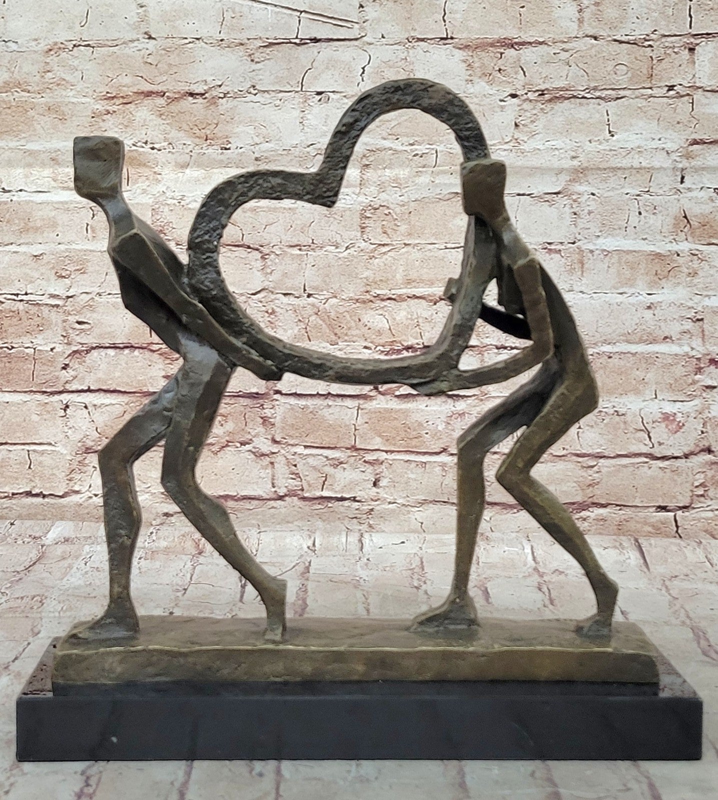 Symbolic Bond of Love: Abstract Bronze Statue by Francisci - Fine Art Sculpture