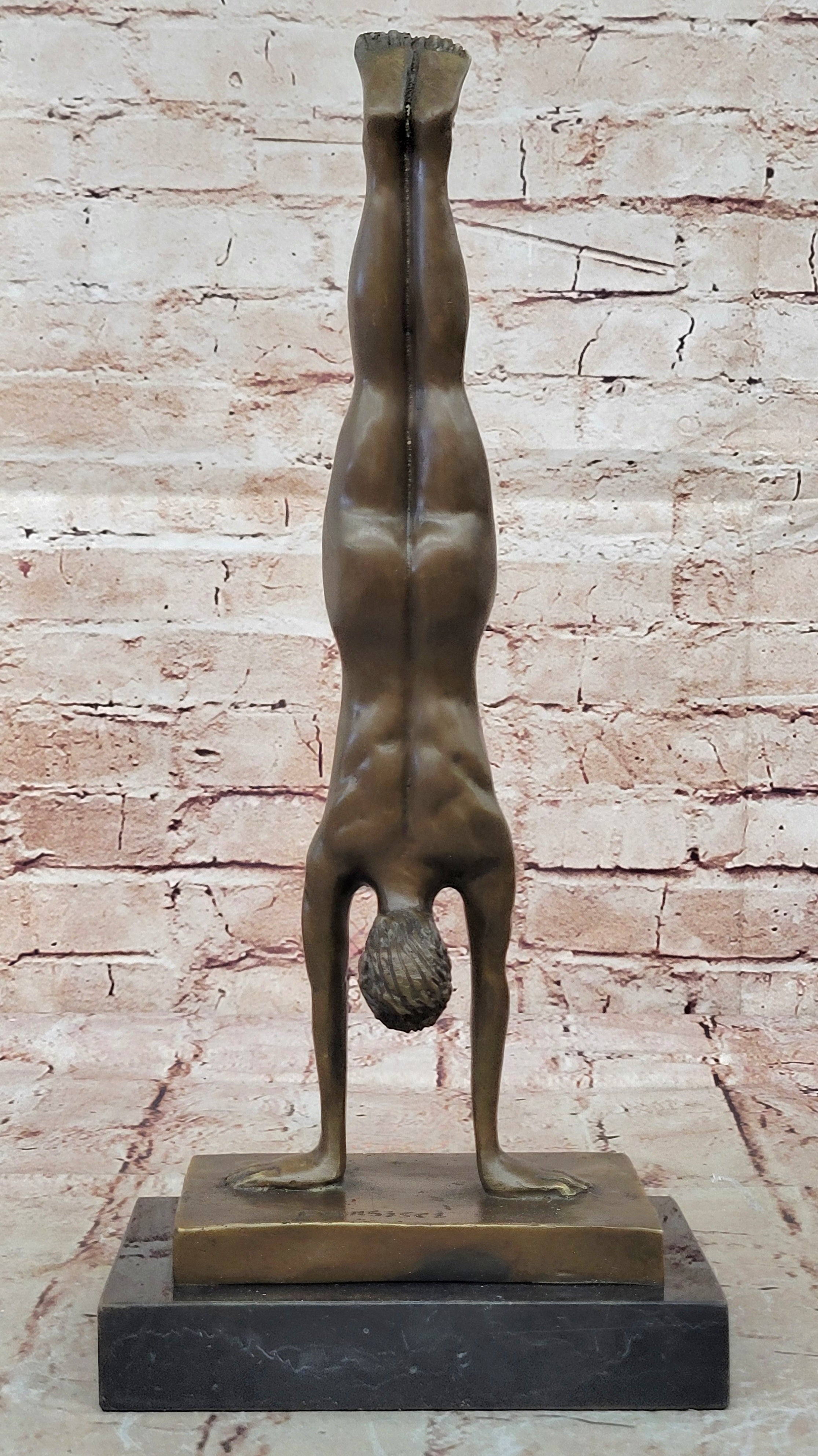 Bronze Sculpture Hand Stand Gymnast Figurine Hot Cast Lost Wax Method Fransisci