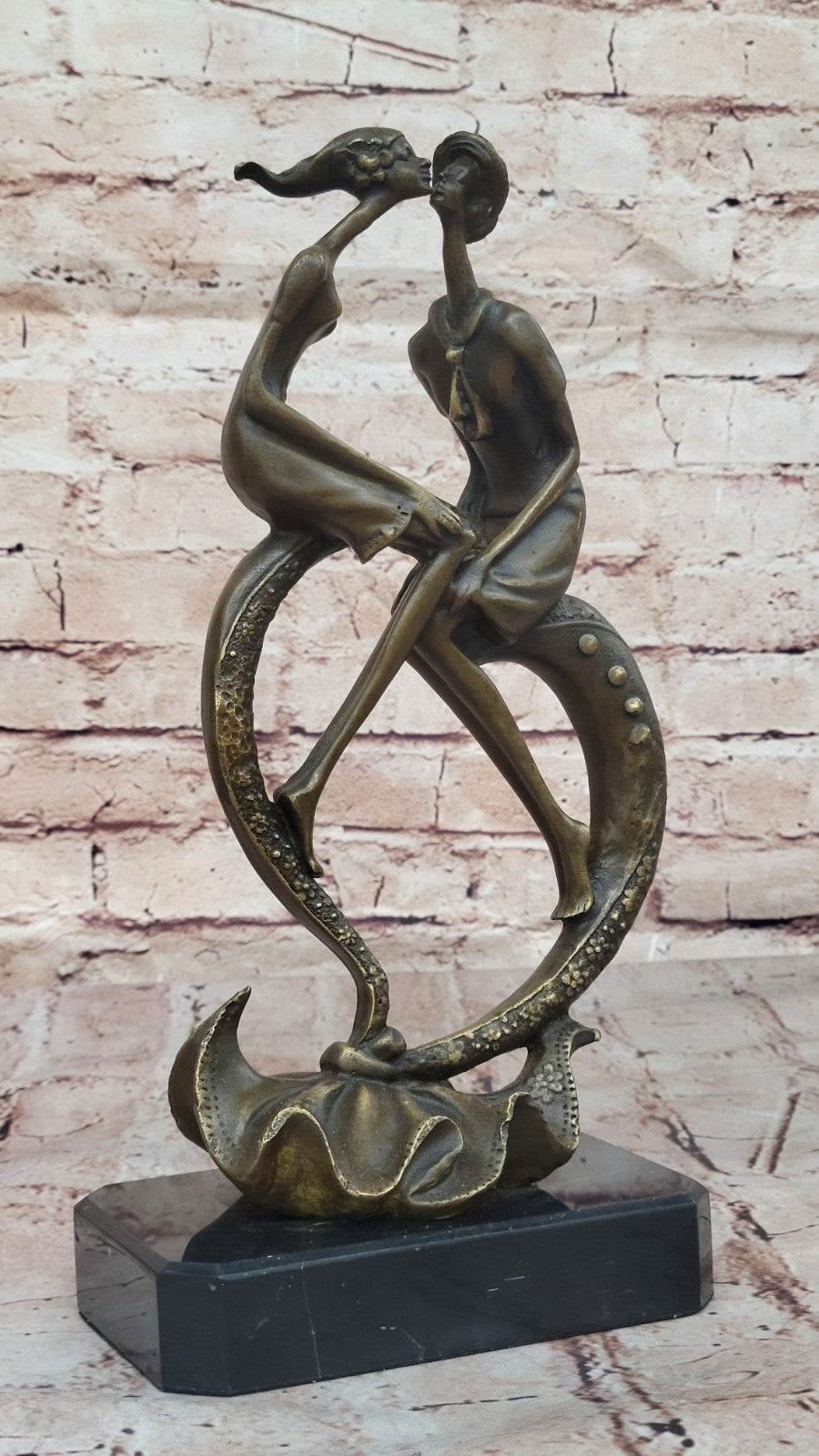 Buy Collet’s Eternal Love Bronze Sculpture – Abstract Art Statue on Marble Base