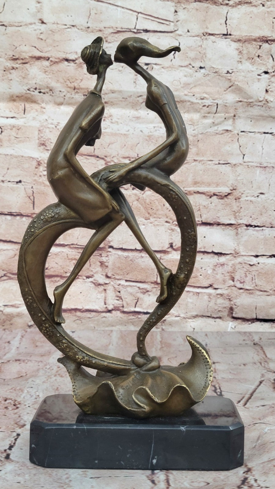 Buy Collet’s Eternal Love Bronze Sculpture – Abstract Art Statue on Marble Base