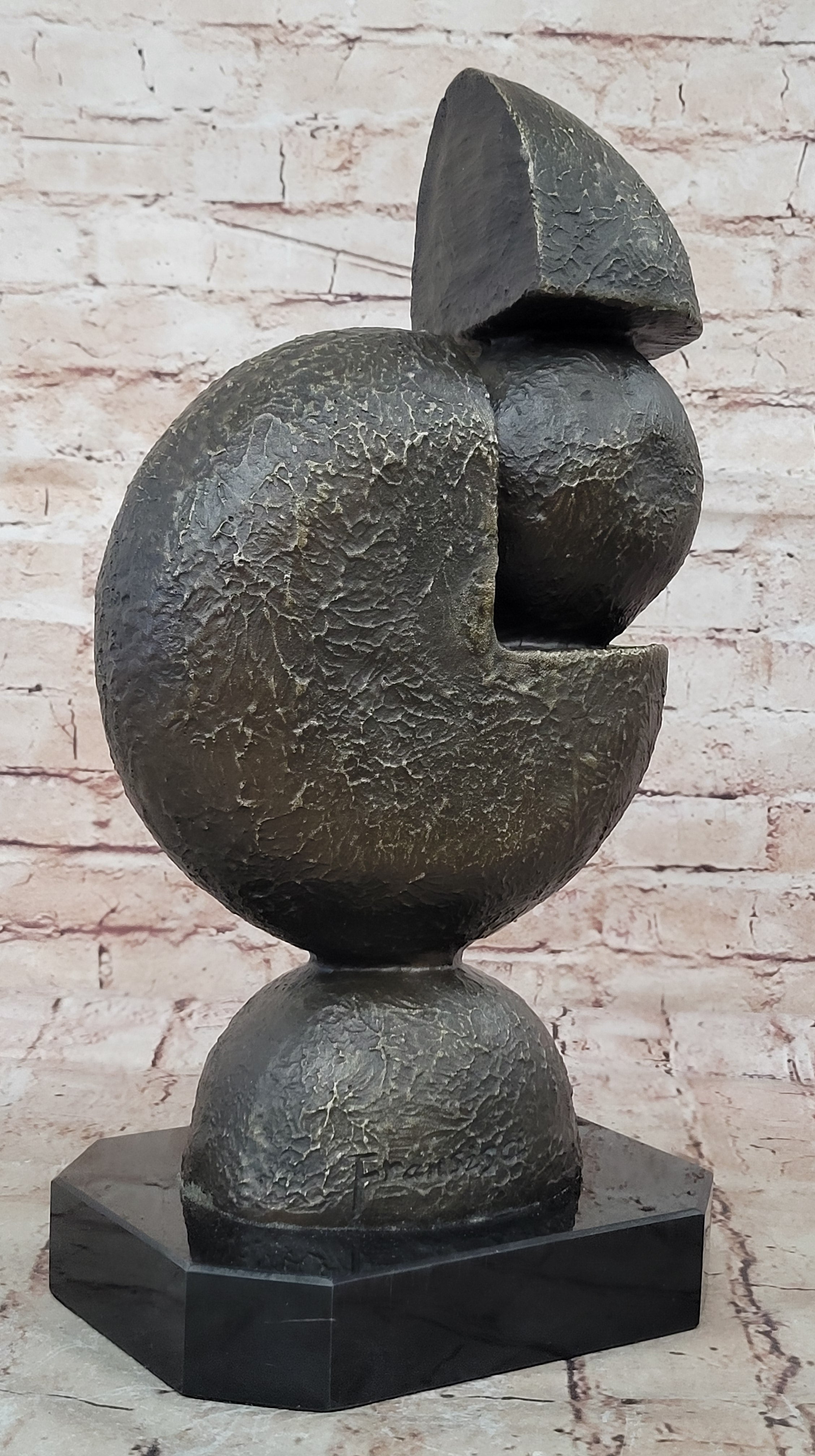 Hand Made Bronze Pac-Man Sculpture by Fransisci: Childhood Arcade Trophy Decor