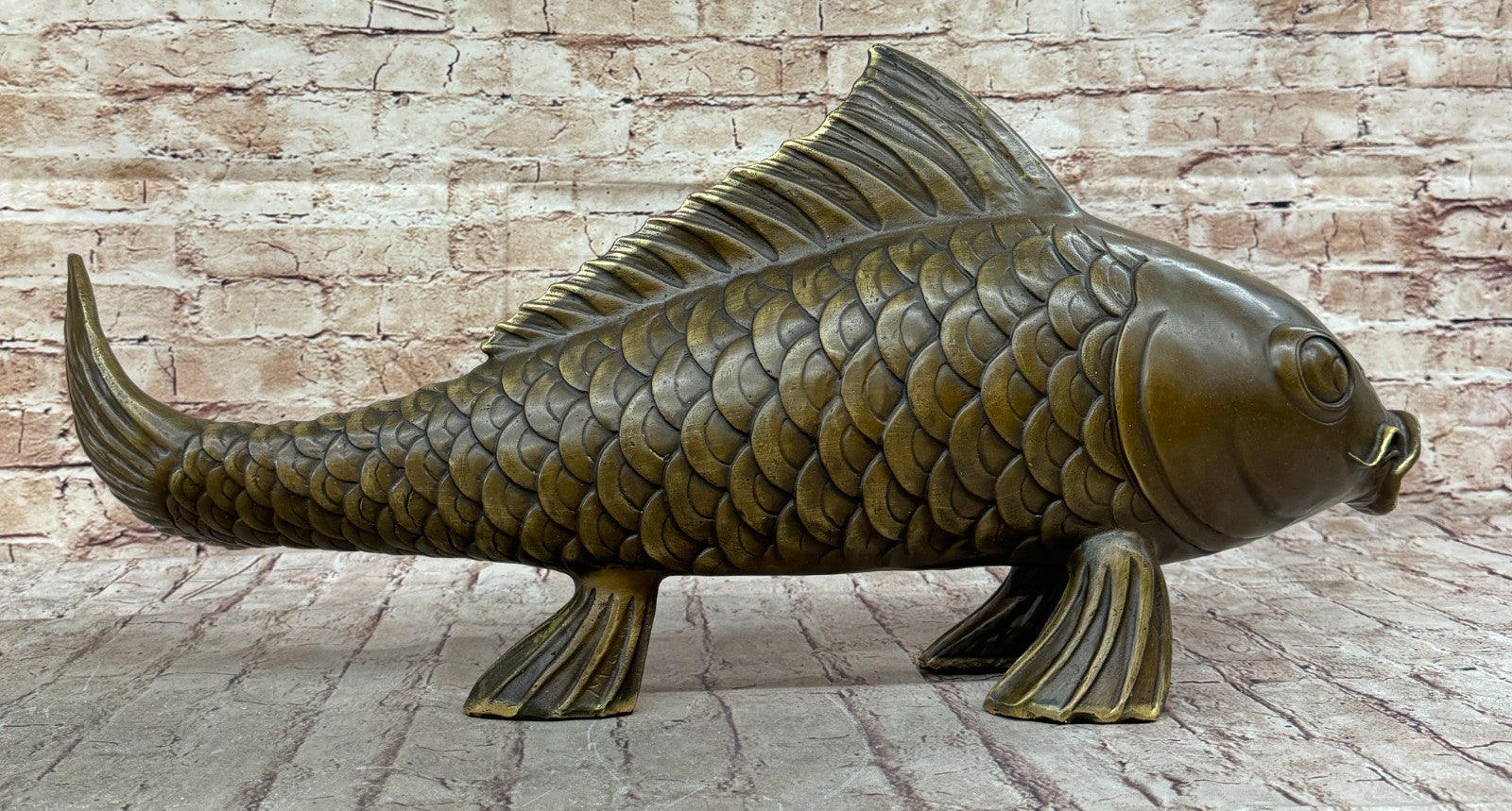 Marius Sea Life Bronze Sculpture: Hot Cast Fish Statue for Garden or Indoor Decor