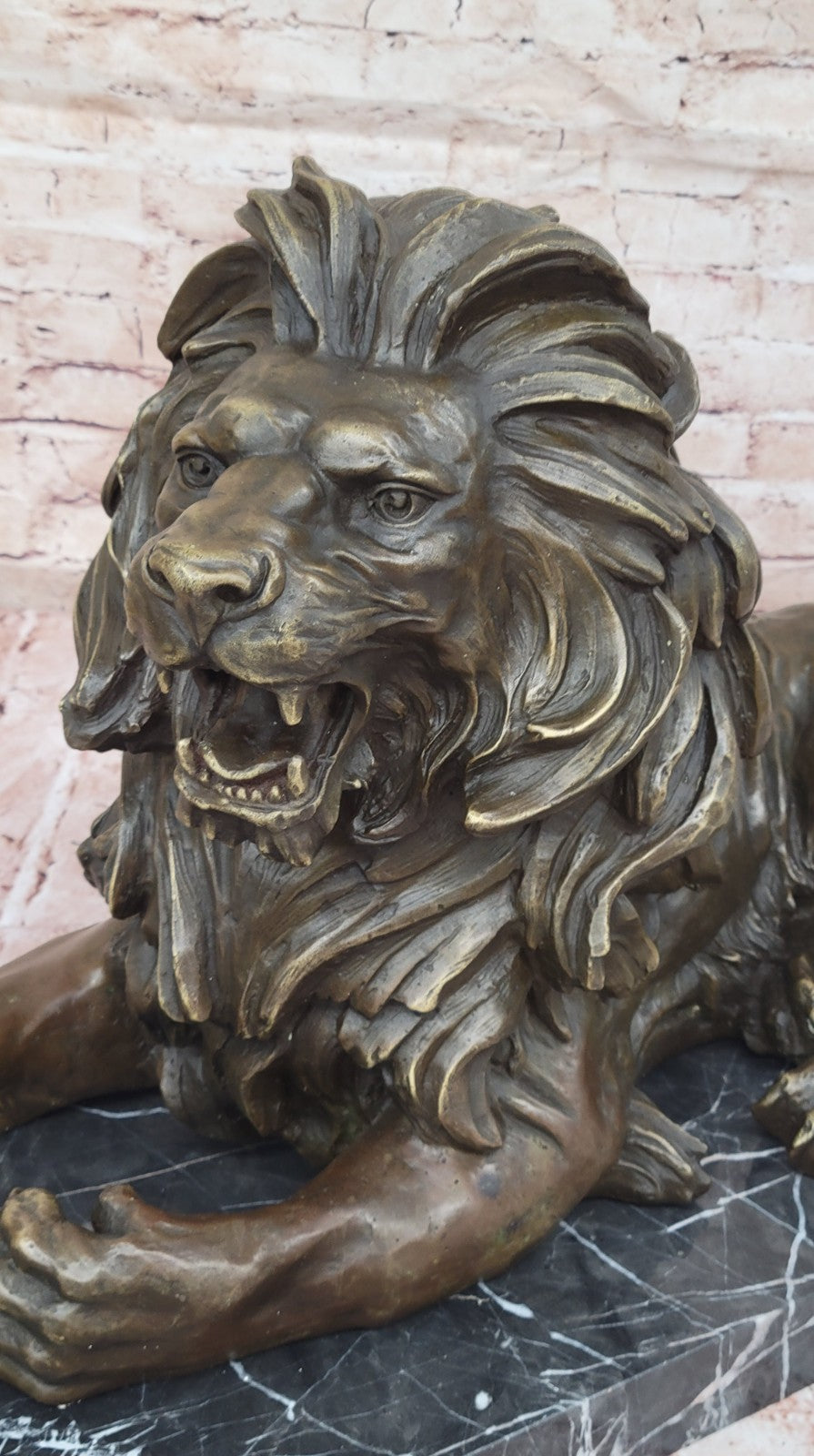 King of the Jungle Bronze Lion Sculpture: Collector`s Edition by Barye Figure