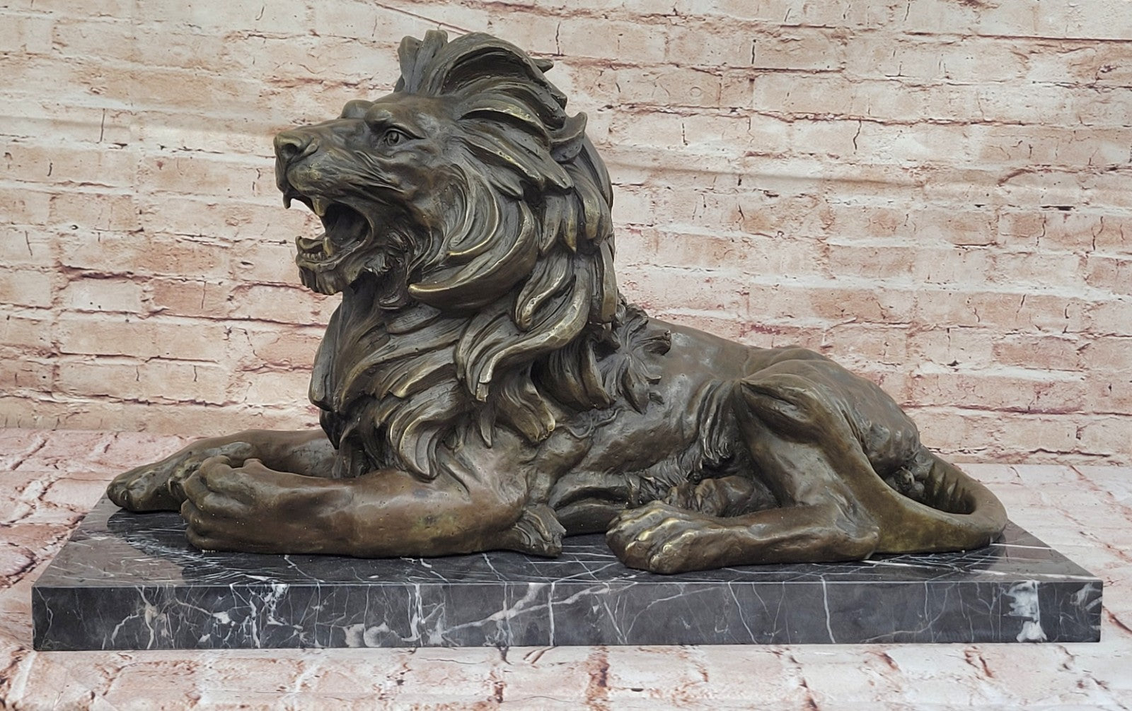 King of the Jungle Bronze Lion Sculpture: Collector`s Edition by Barye Figure