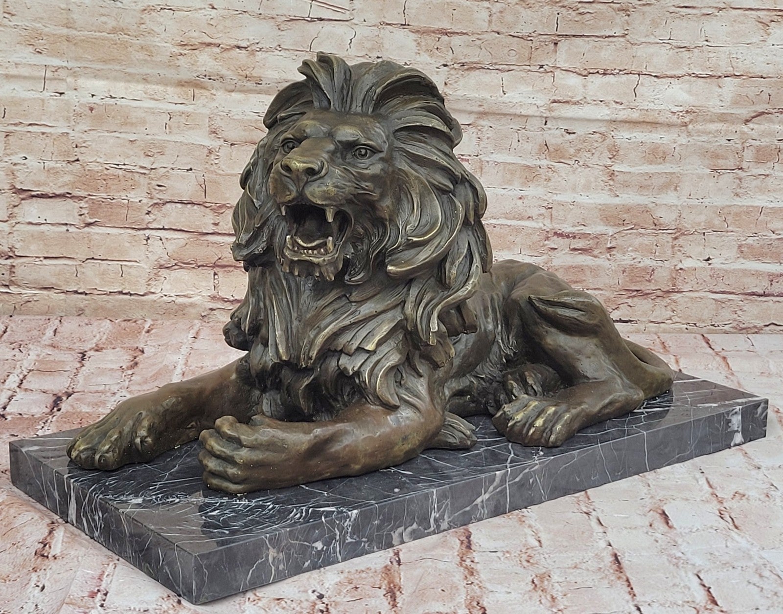 King of the Jungle Bronze Lion Sculpture: Collector`s Edition by Barye Figure