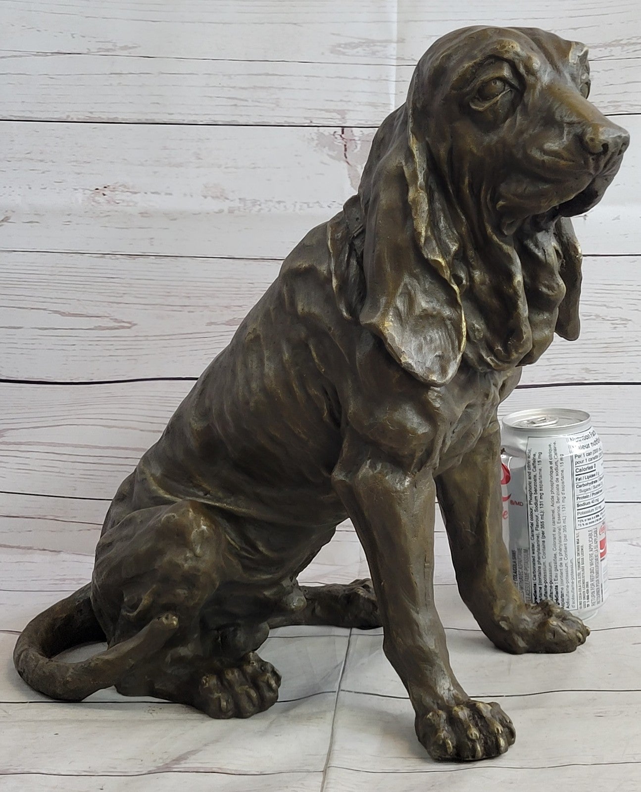 Handcrafted bronze sculpture SALE Dec Backyard Garden Dog Hound Original Signed