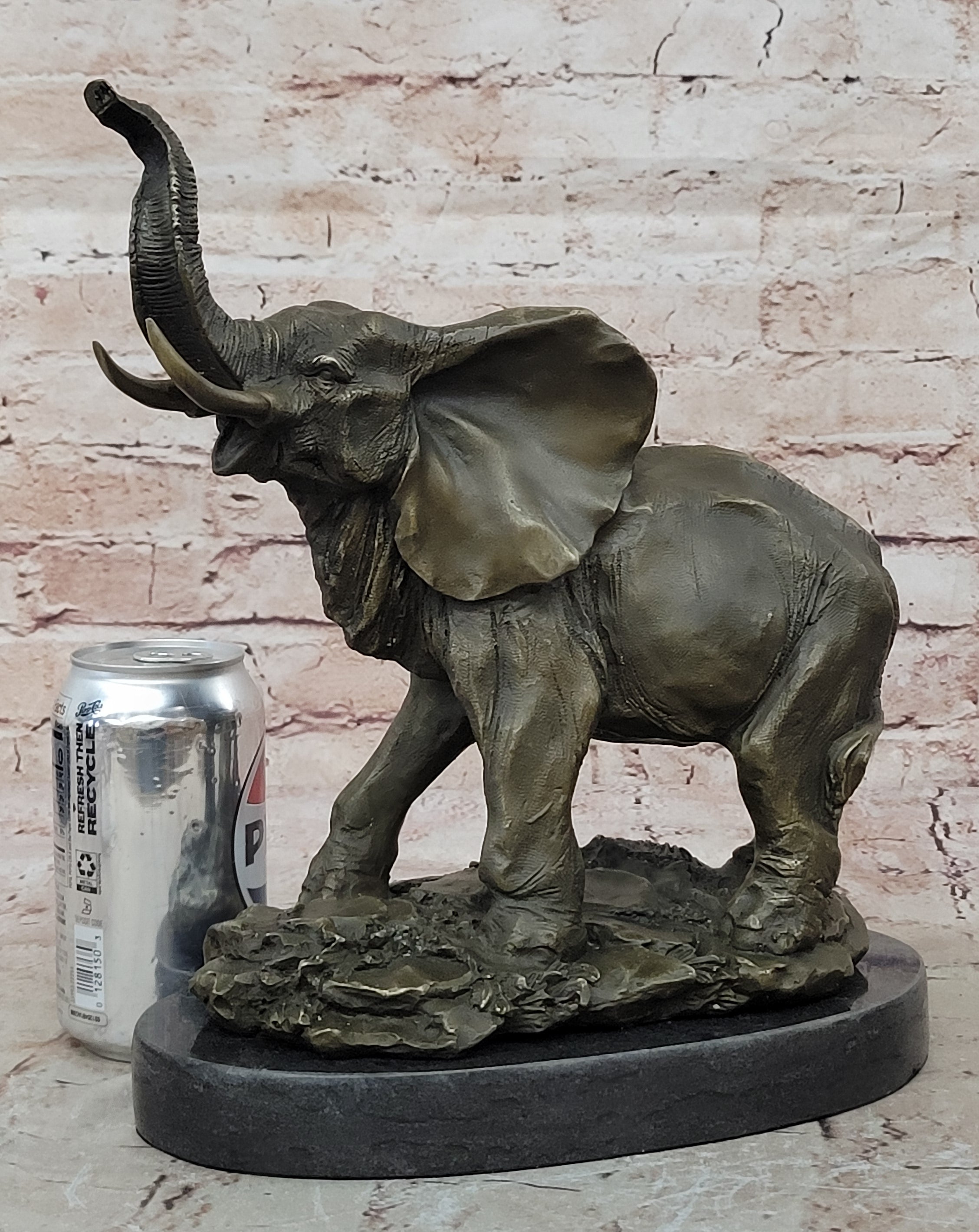 14"Chinese Art Bronze sculpture Proboscidea Elephant King of forest Statue