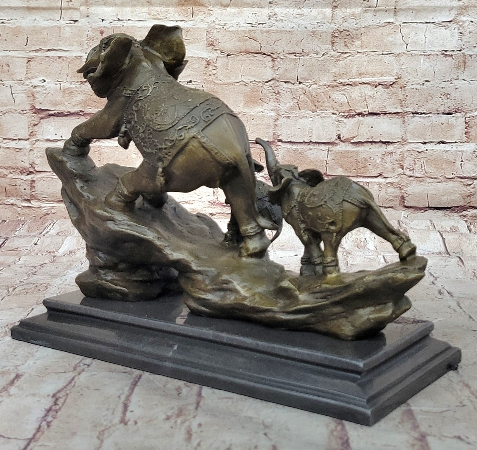 Museum Quality Elephant Family Bronze Sculpture | Artistic Wildlife Statue Sale