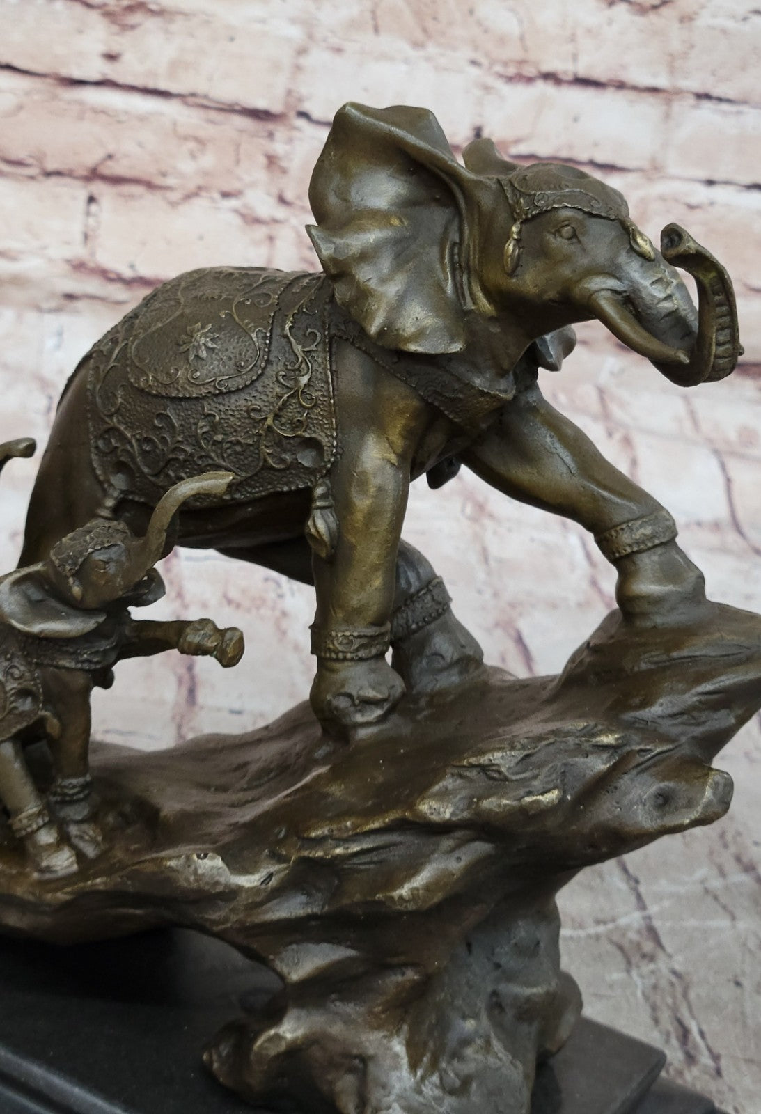 Museum Quality Elephant Family Bronze Sculpture | Artistic Wildlife Statue Sale