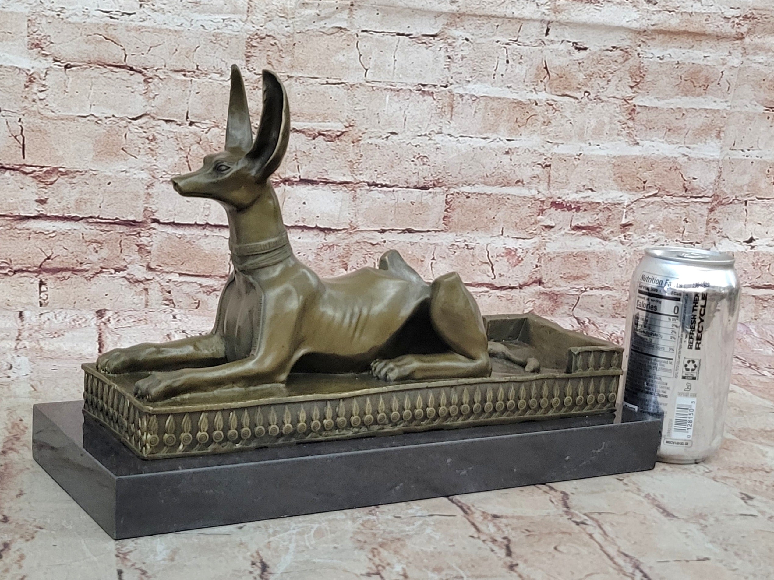 Art Deco Hand Made by Lost Wax Egypt Egyptian Dog Bronze Sculpture Statue Gift