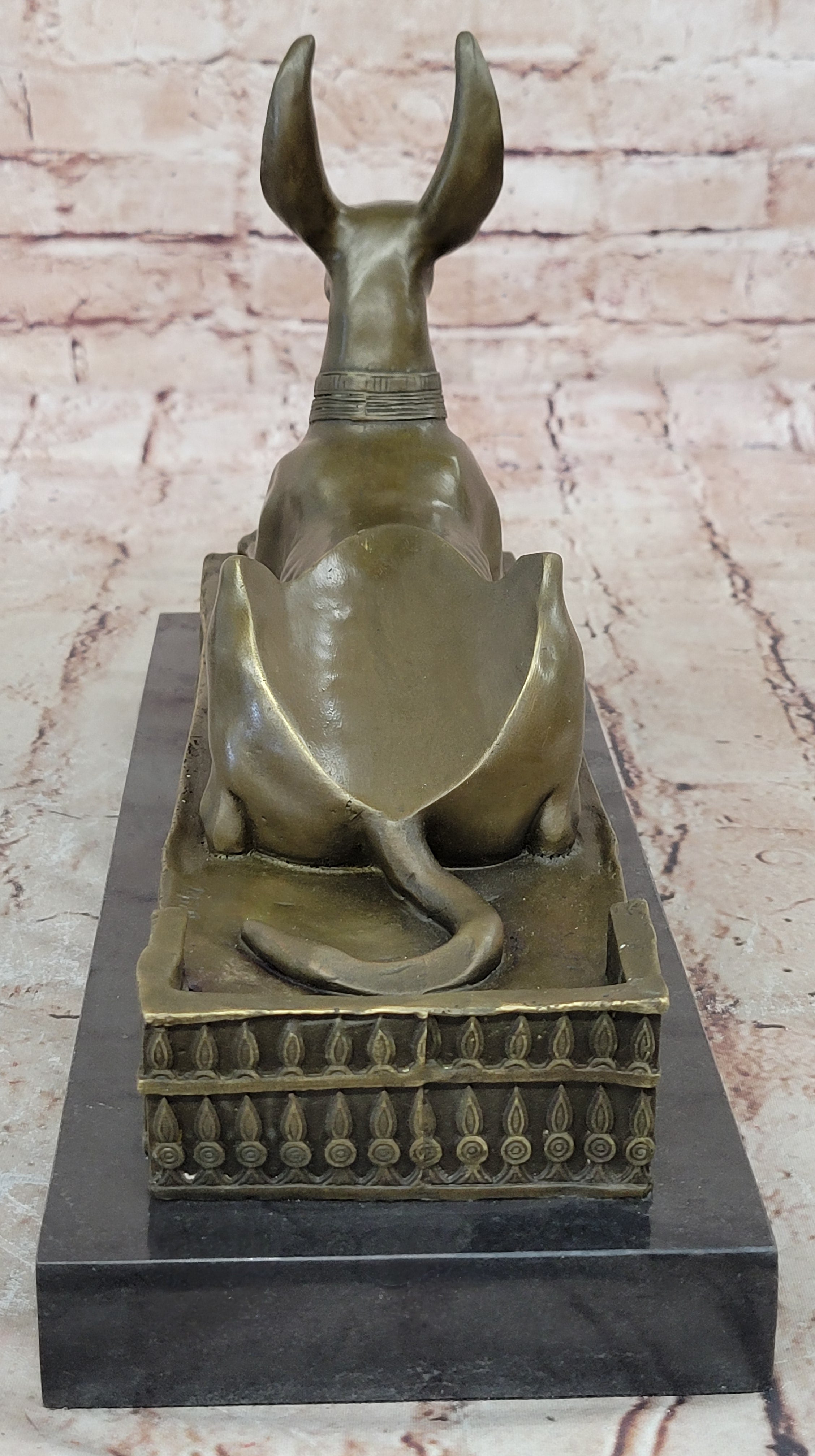 Art Deco Hand Made by Lost Wax Egypt Egyptian Dog Bronze Sculpture Statue Gift