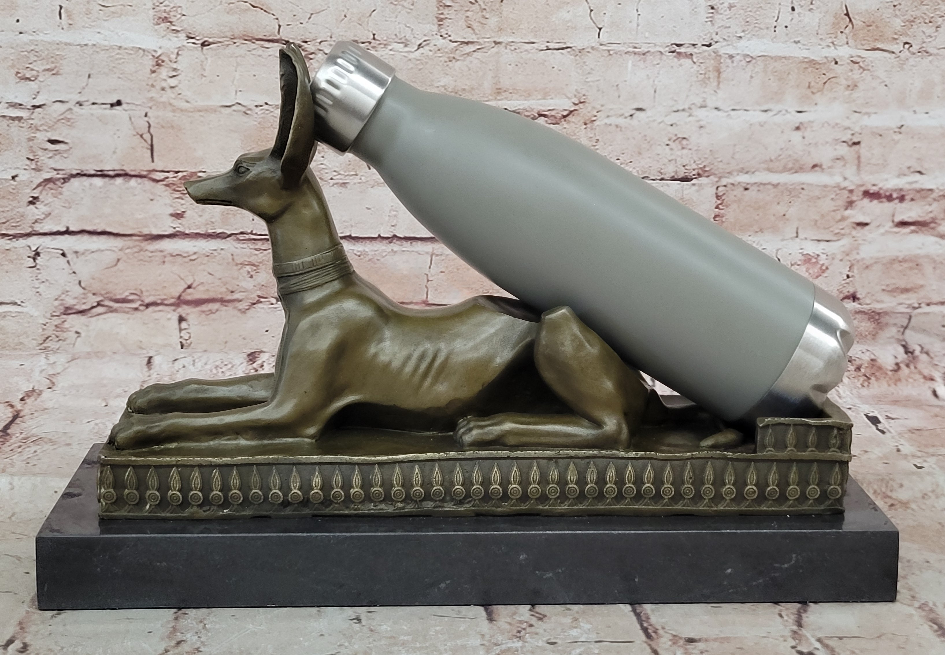 Art Deco Hand Made by Lost Wax Egypt Egyptian Dog Bronze Sculpture Statue Gift