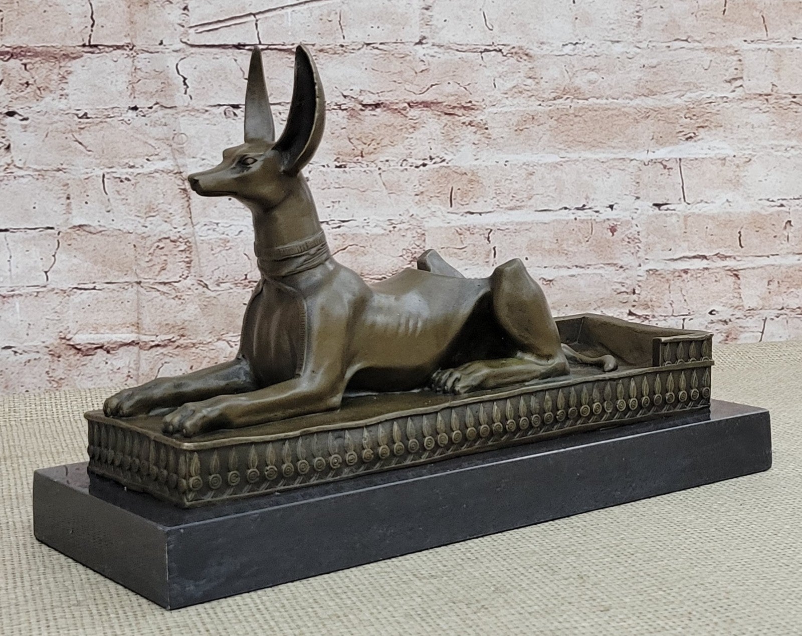 Art Deco Hand Made by Lost Wax Egypt Egyptian Dog Bronze Sculpture Statue Gift