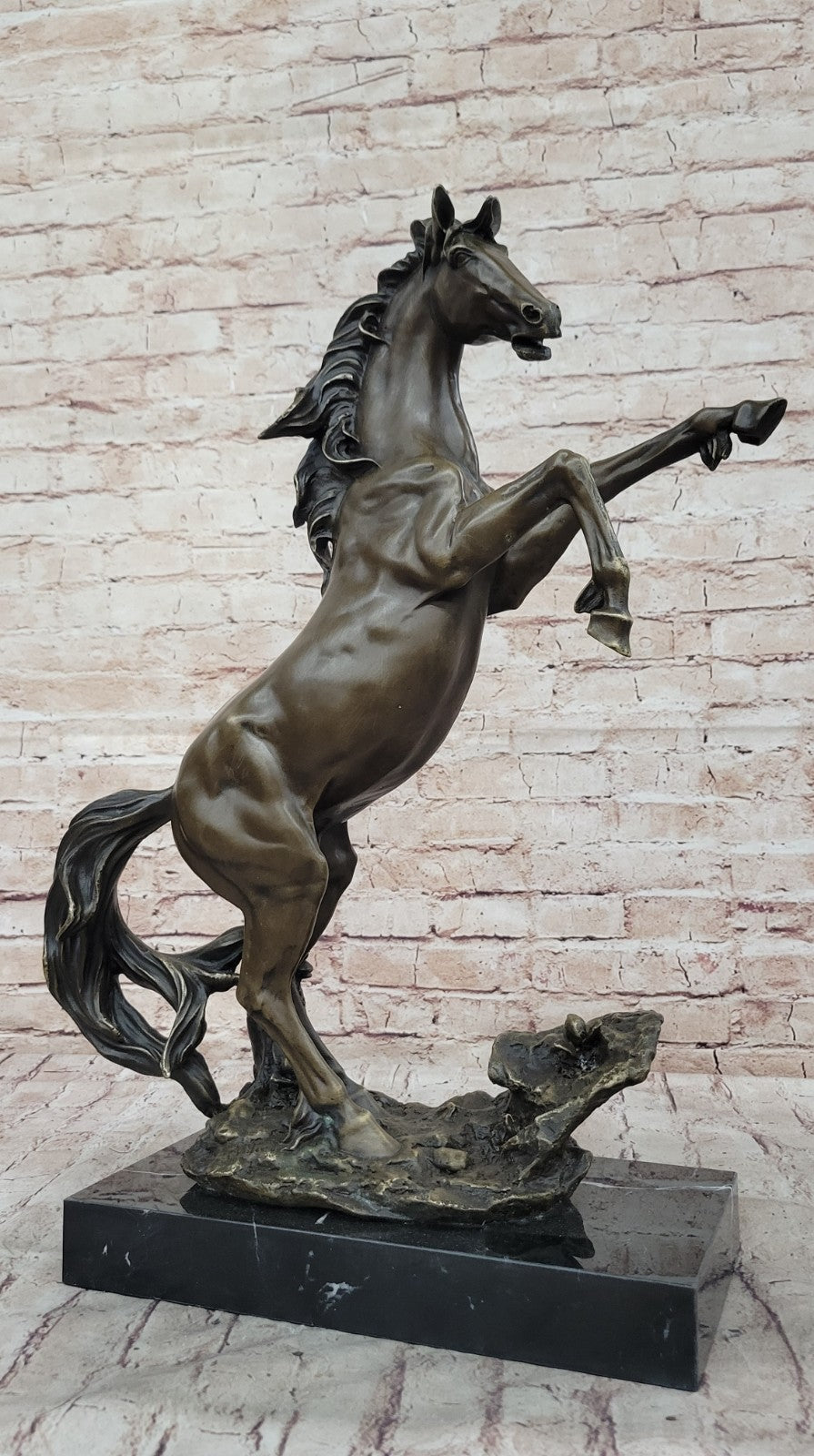 Bronze Sculpture Art Deco Classic Rearing Horse Artwork Hot Cast Figurine Figure