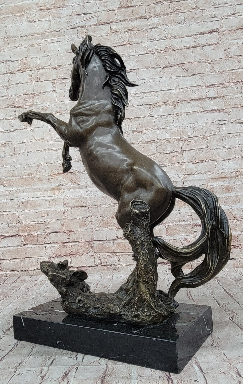 Bronze Sculpture Art Deco Classic Rearing Horse Artwork Hot Cast Figurine Figure