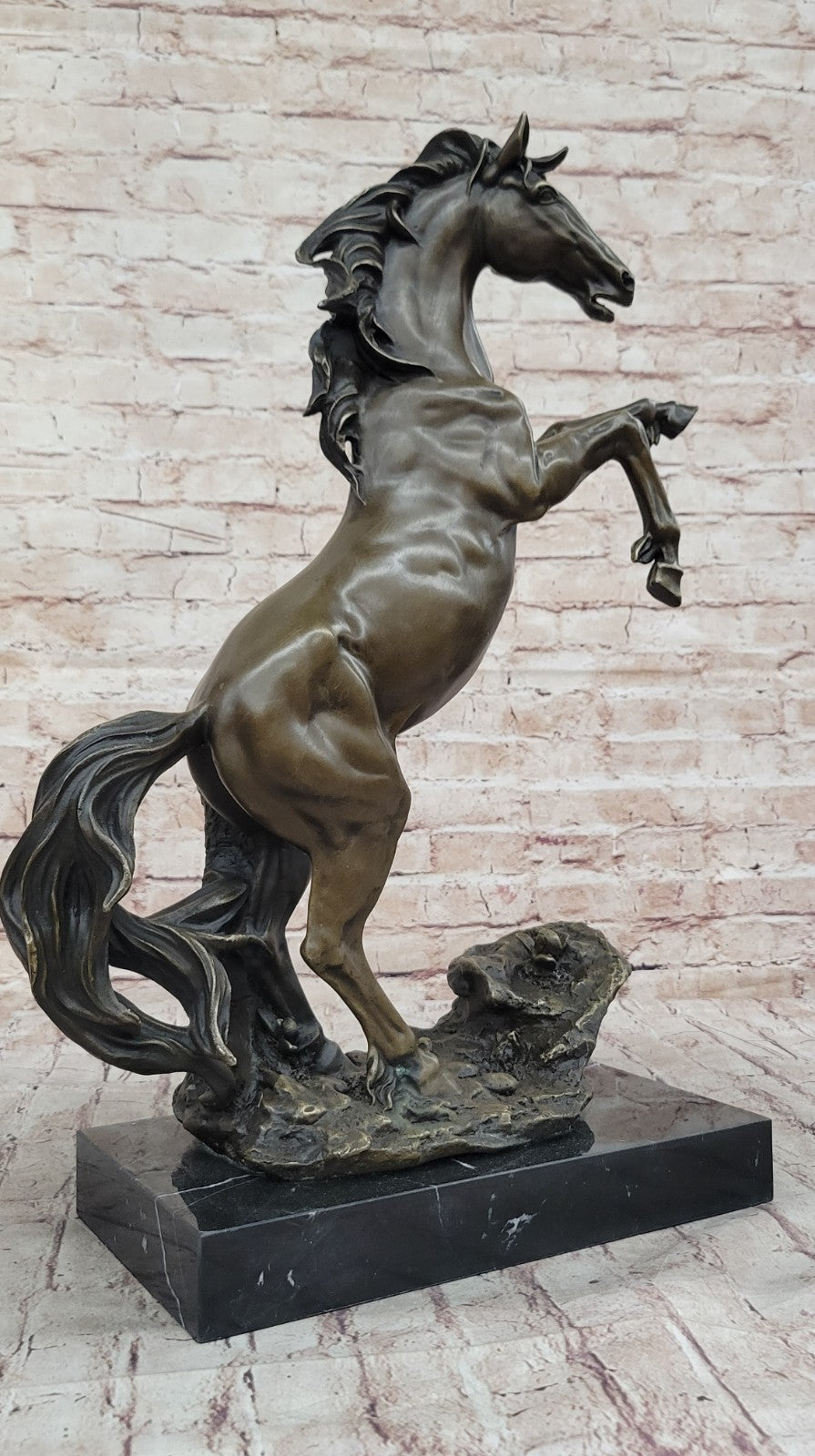 Bronze Sculpture Art Deco Classic Rearing Horse Artwork Hot Cast Figurine Figure