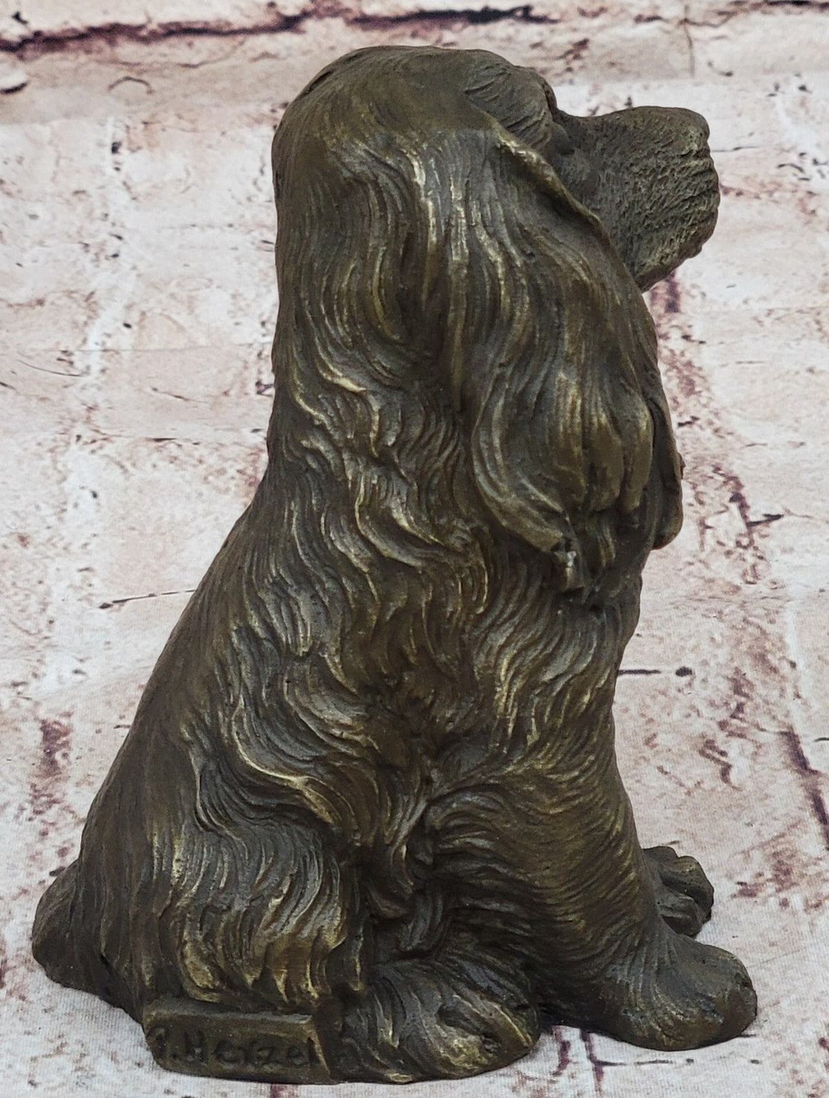 English Cocker Water Spaniel Boykin Bronze Marble Dog Statue Breeder Kennel Gift