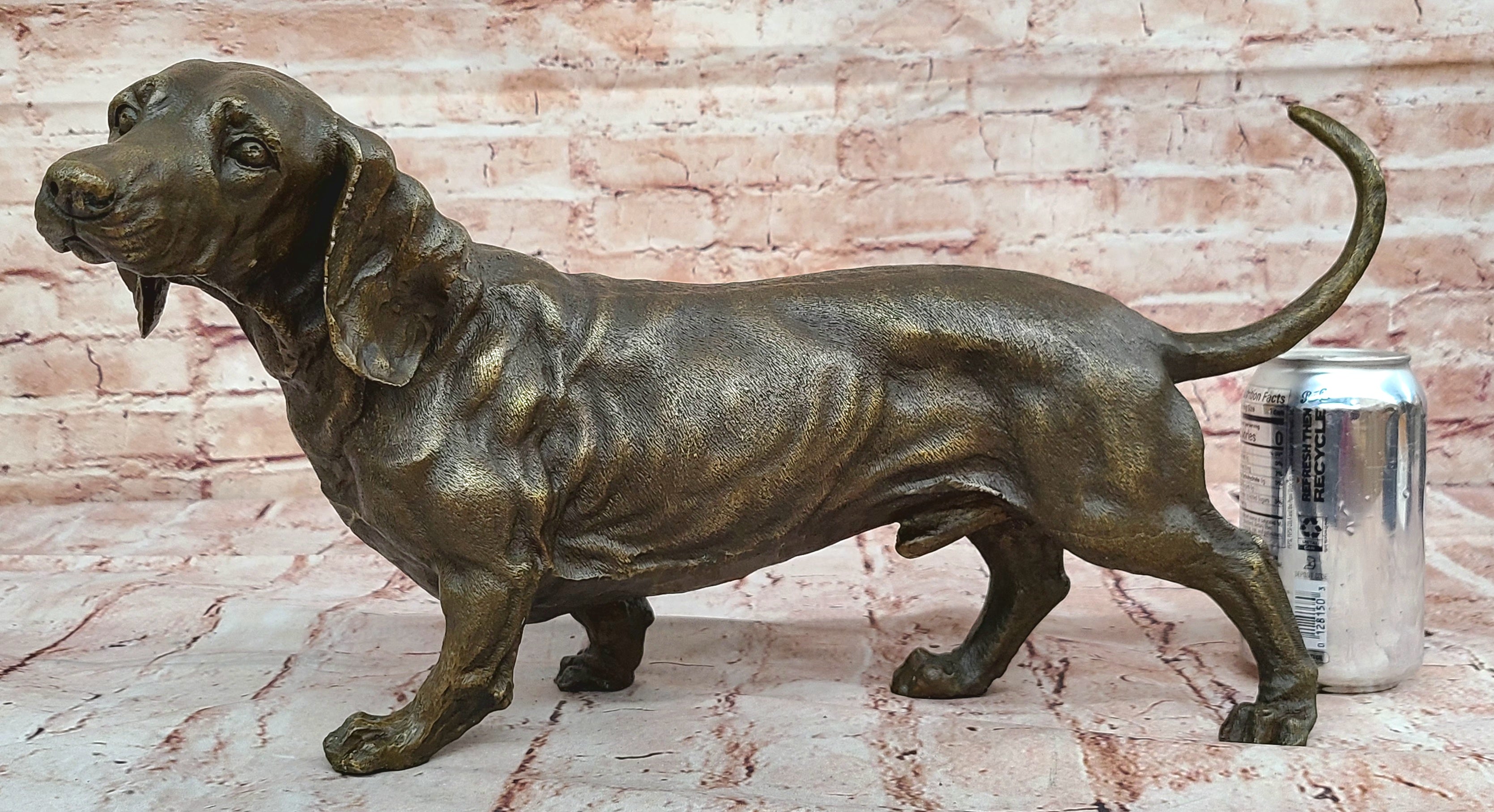 Art Deco European Made Bloodhound Dog Animal Home Office Bronze Statue Decor
