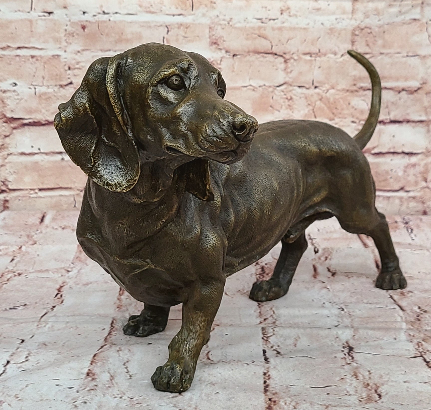 Art Deco European Made Bloodhound Dog Animal Home Office Bronze Statue Decor