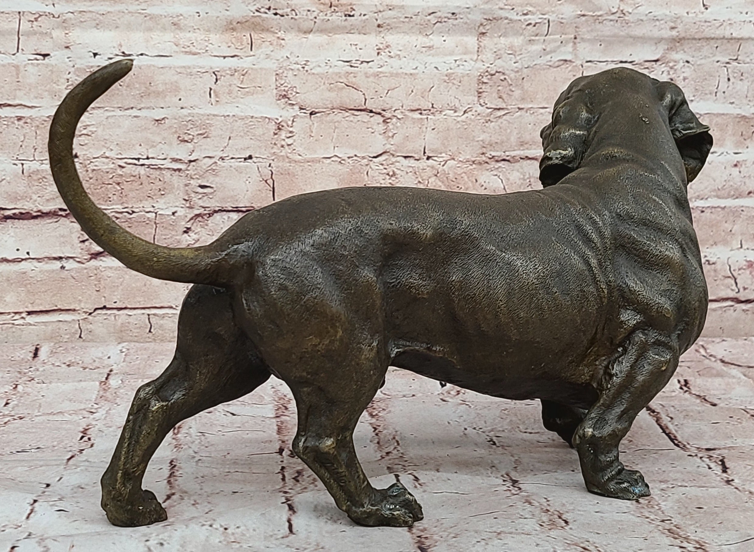 Art Deco European Made Bloodhound Dog Animal Home Office Bronze Statue Decor