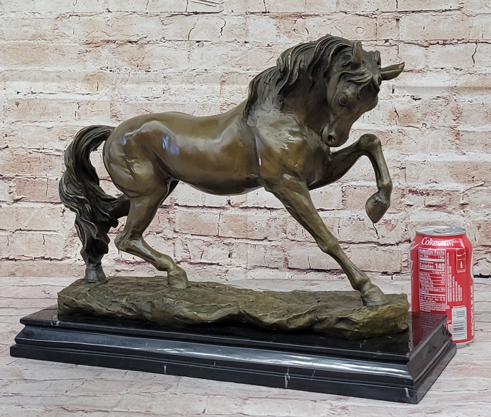 Bronze Sculpture Hand Made by Lost Wax Large 30 Lbs Stallion Horse Figurine deco