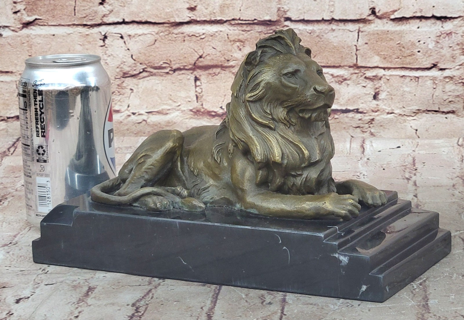Hot Cast Hand Crafted African Lion Roaring Bronze Sculpture Classic Wildlife NR