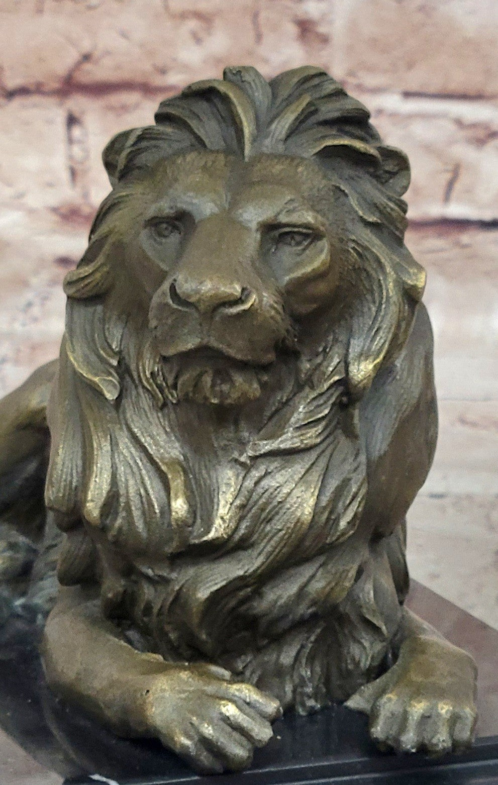 Hot Cast Hand Crafted African Lion Roaring Bronze Sculpture Classic Wildlife NR