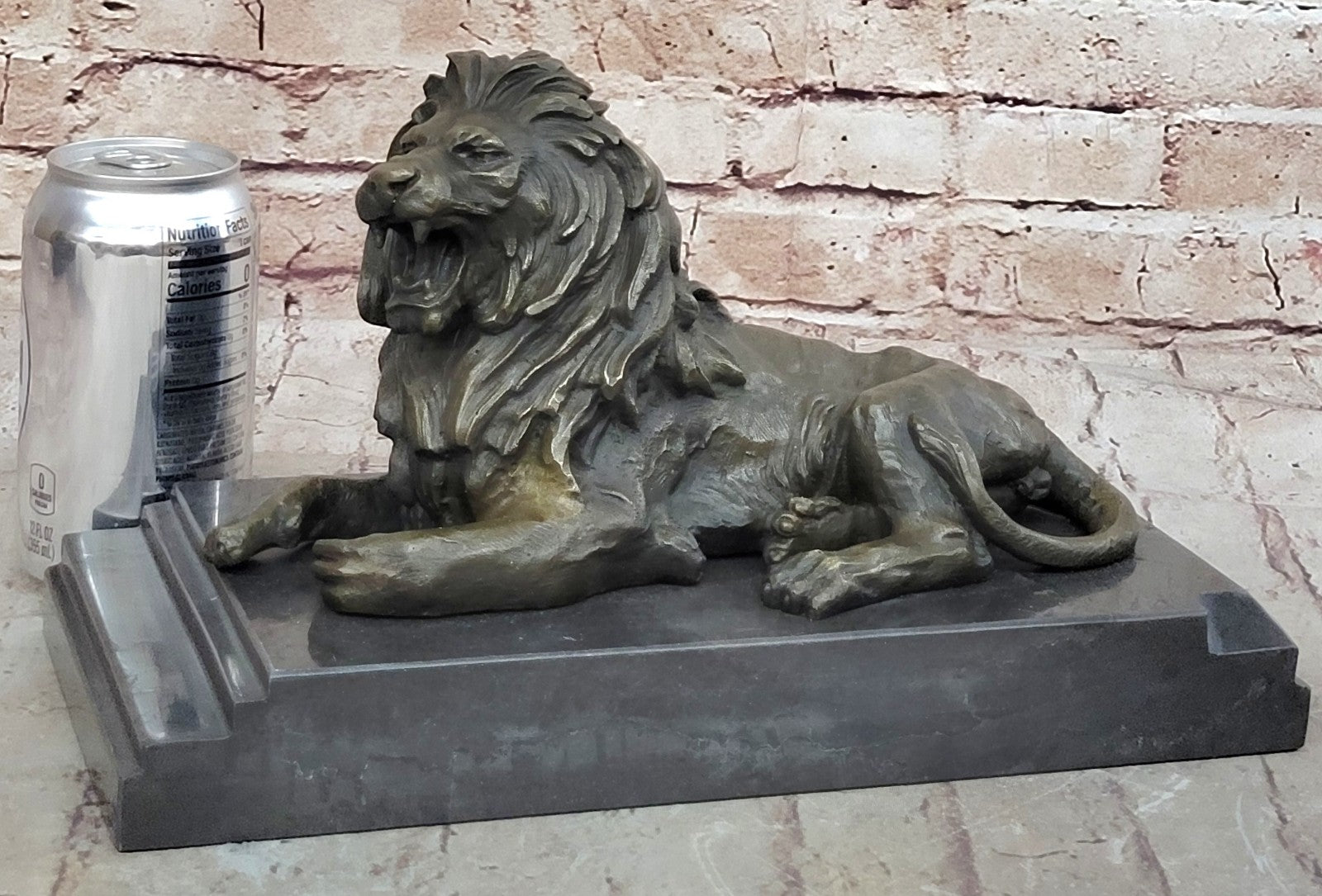 Bronze Sculpture Home Decoration Detailed Lion Figurine Figure Artwork Decor Art