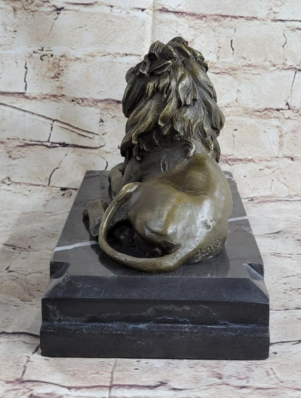 STUNNING 8 LBS MOUNTED HOTCAST PURE 100% BRONZE LION STATUE see my other items