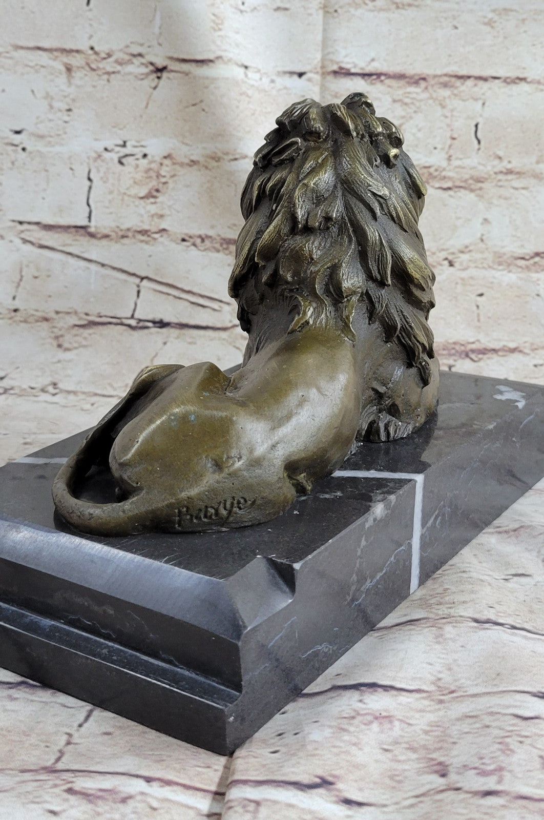 STUNNING 8 LBS MOUNTED HOTCAST PURE 100% BRONZE LION STATUE see my other items