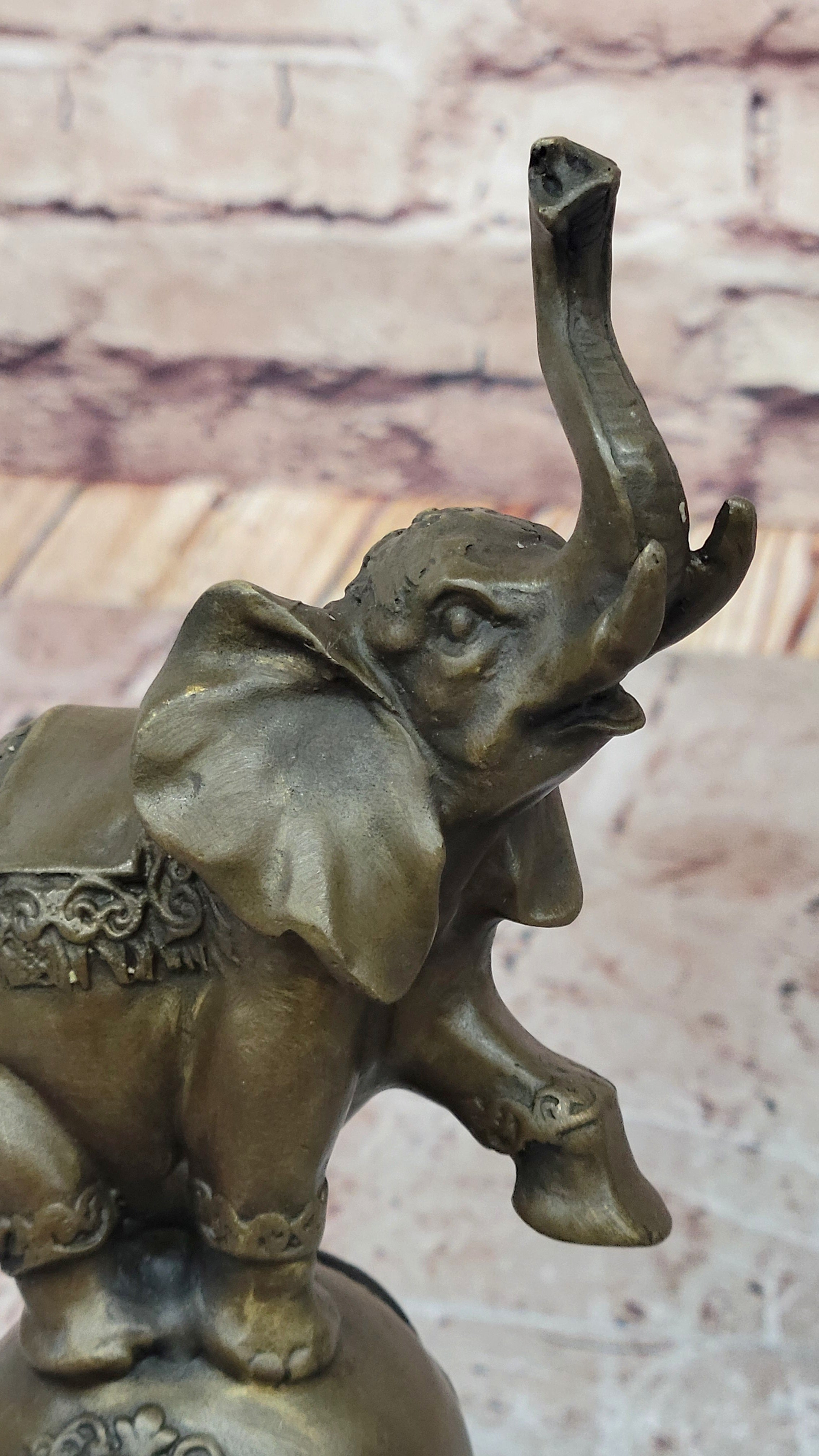 Gorgeous Bronze Elephant Figurine Sculpture Statue Art African Signed Bugatti