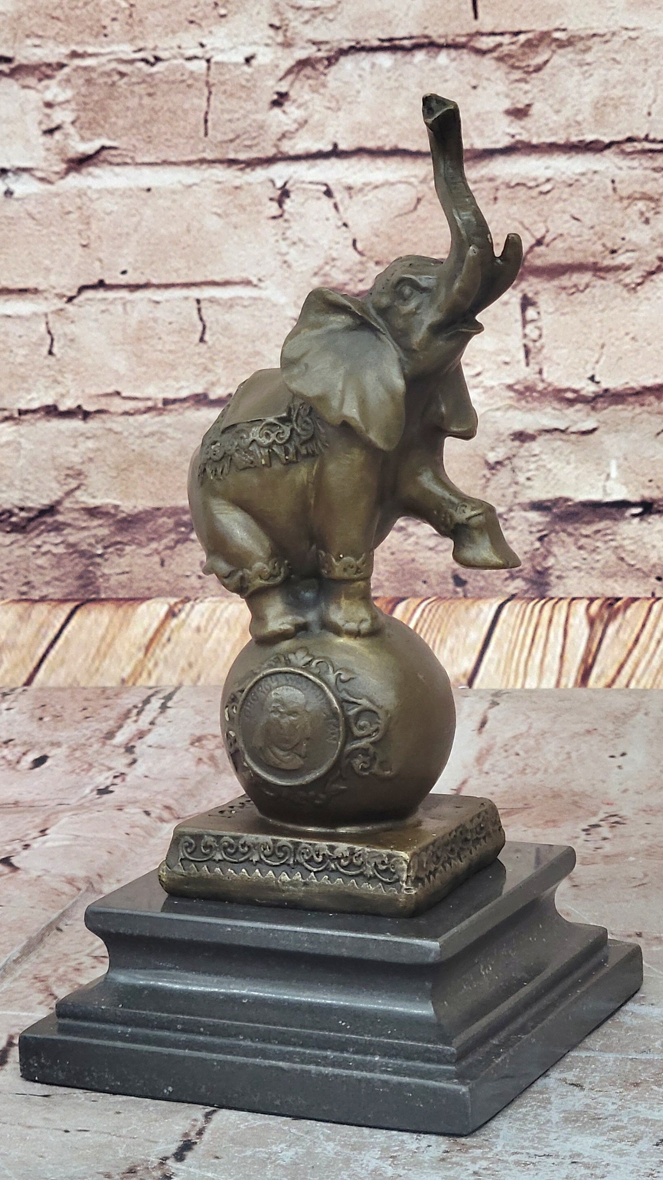 Gorgeous Bronze Elephant Figurine Sculpture Statue Art African Signed Bugatti