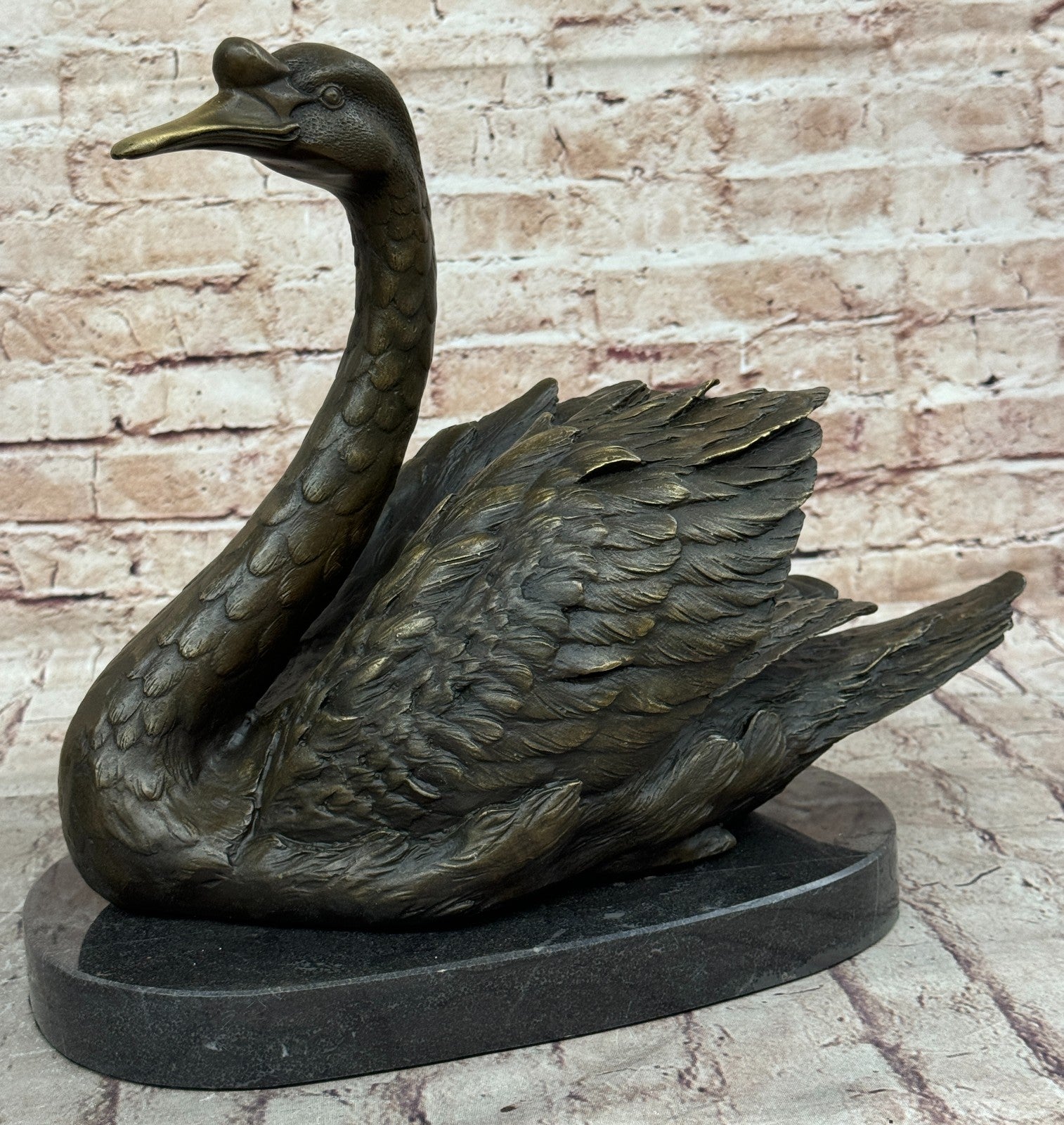 Handcrafted Chinese Love Fengshui Copper Bronze Swan Duck Figures Hot Cast Sale