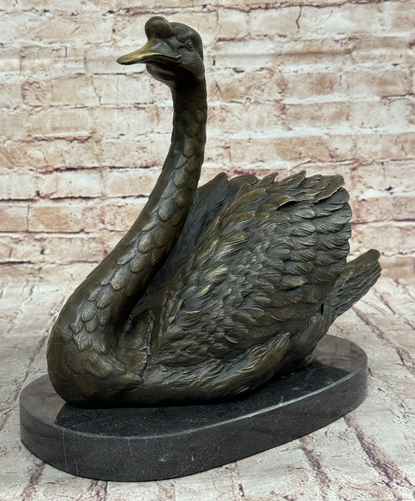 Handcrafted Chinese Love Fengshui Copper Bronze Swan Duck Figures Hot Cast Sale
