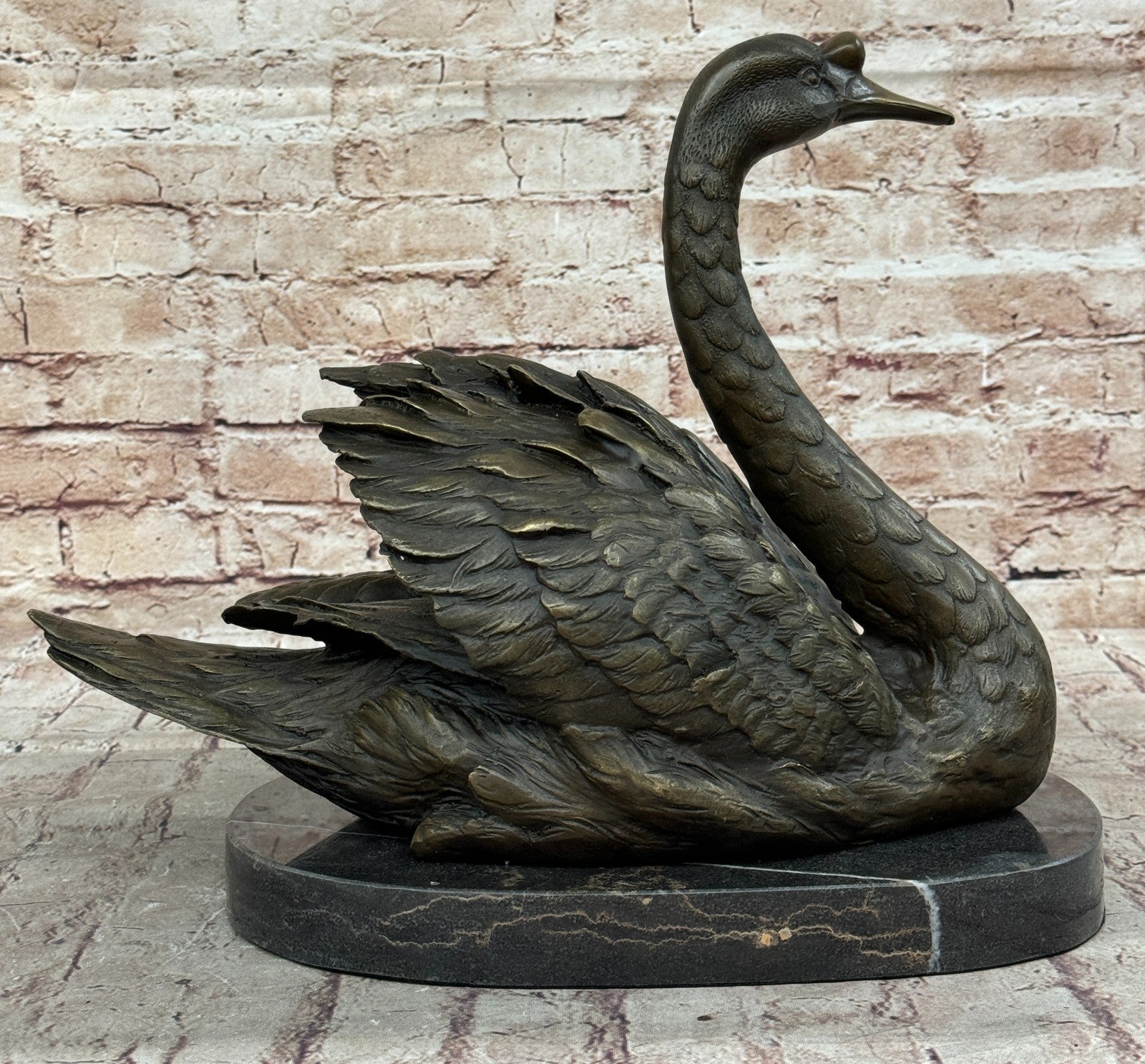 Handcrafted Chinese Love Fengshui Copper Bronze Swan Duck Figures Hot Cast Sale