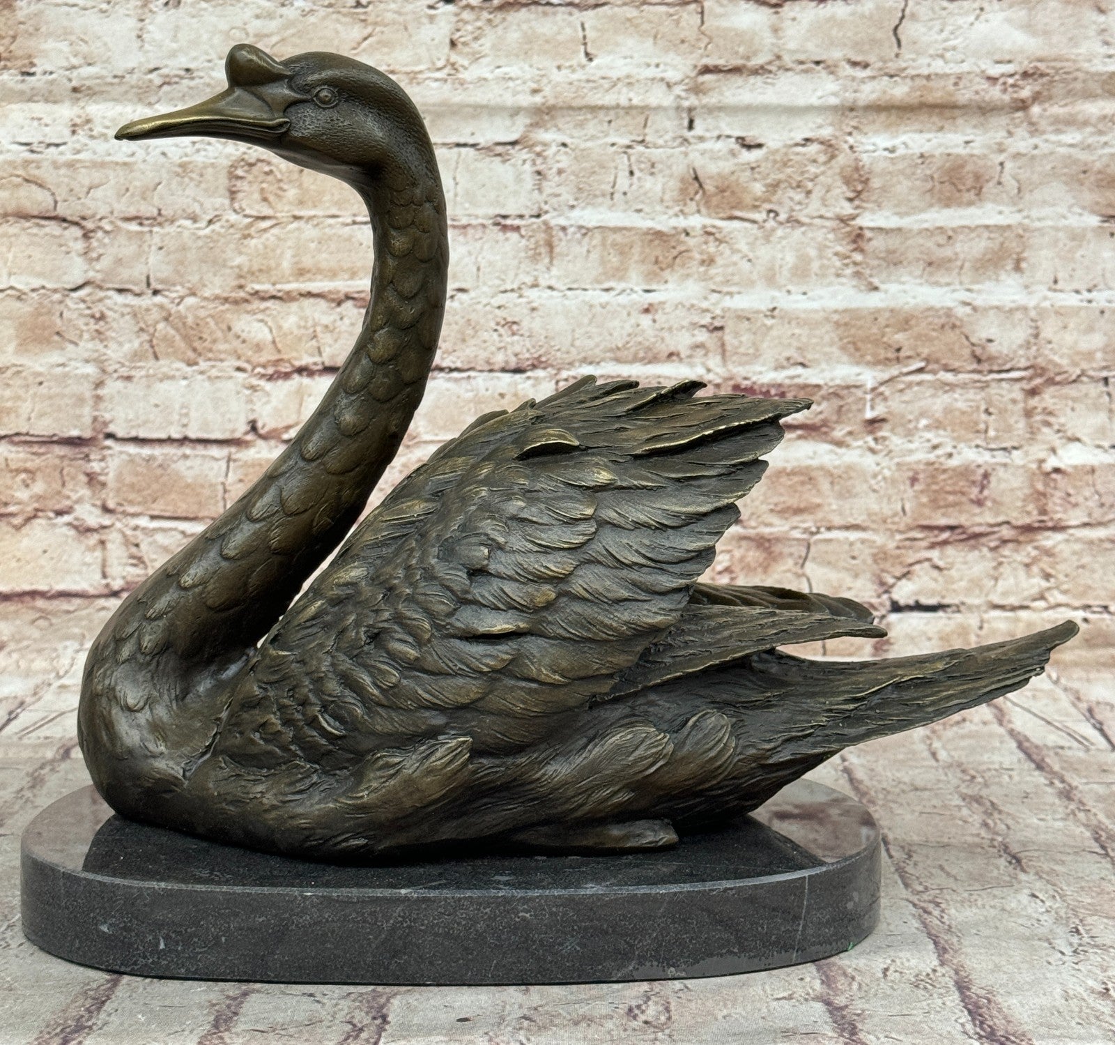 Handcrafted Chinese Love Fengshui Copper Bronze Swan Duck Figures Hot Cast Sale