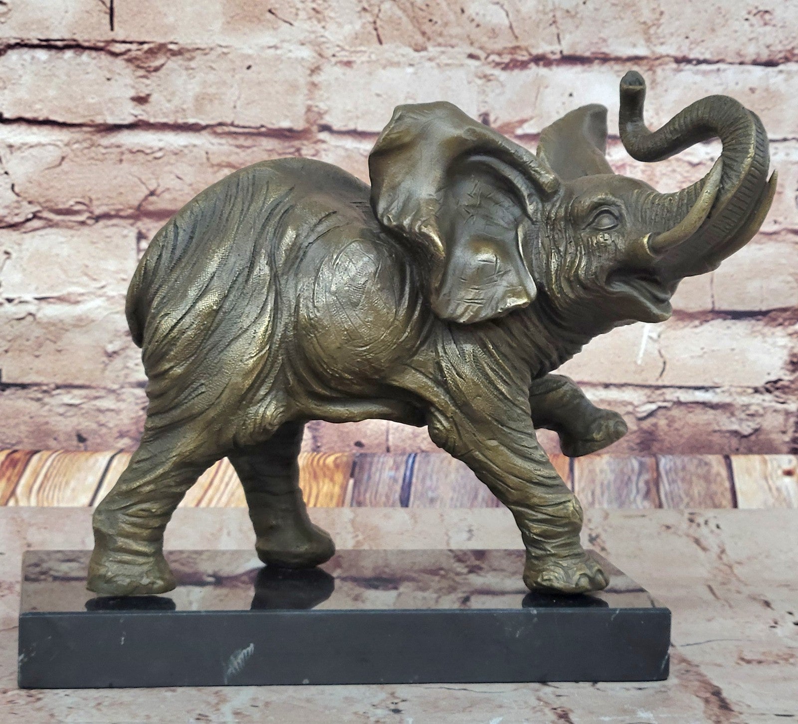 Handcrafted Bugatti Wildlife Animal African Elephant Bronze Sculpture Figurine