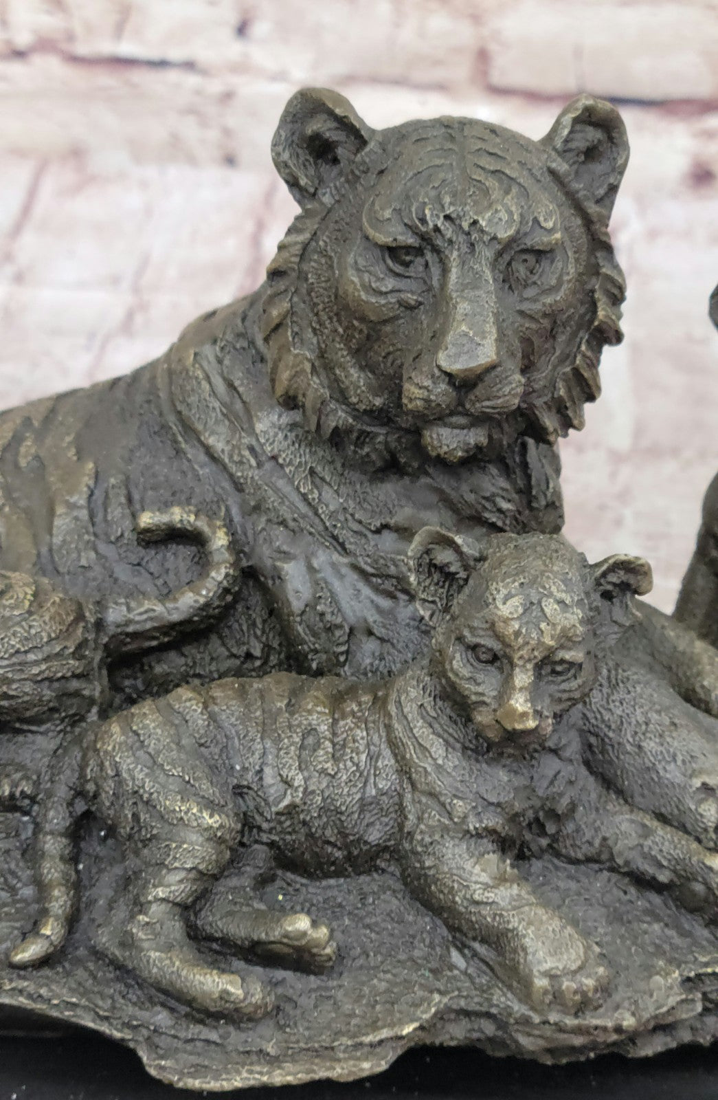 Chinese Royal Classic Pure Bronze Copper made Feng ferocity Tiger statuary