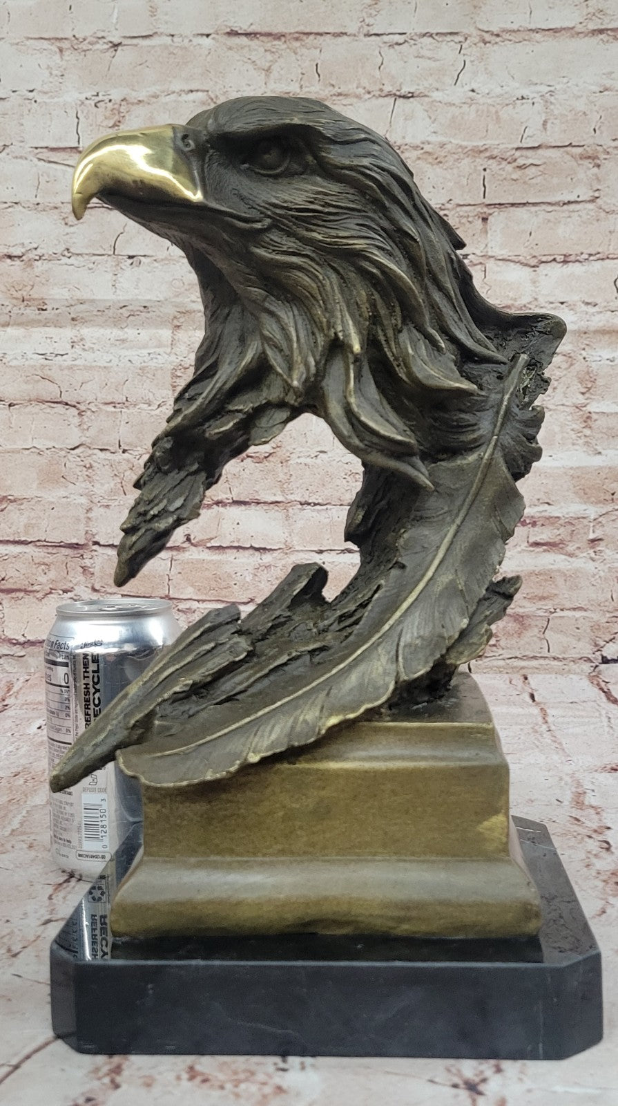 American Eagle with Feather Detailed Hot Cast Bronze Sculpture Classic Artwork