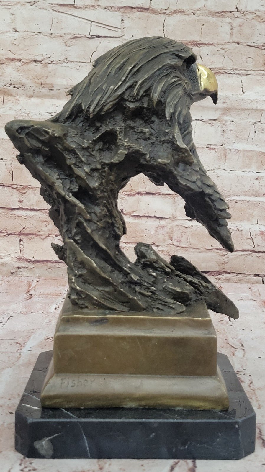 American Eagle with Feather Detailed Hot Cast Bronze Sculpture Classic Artwork