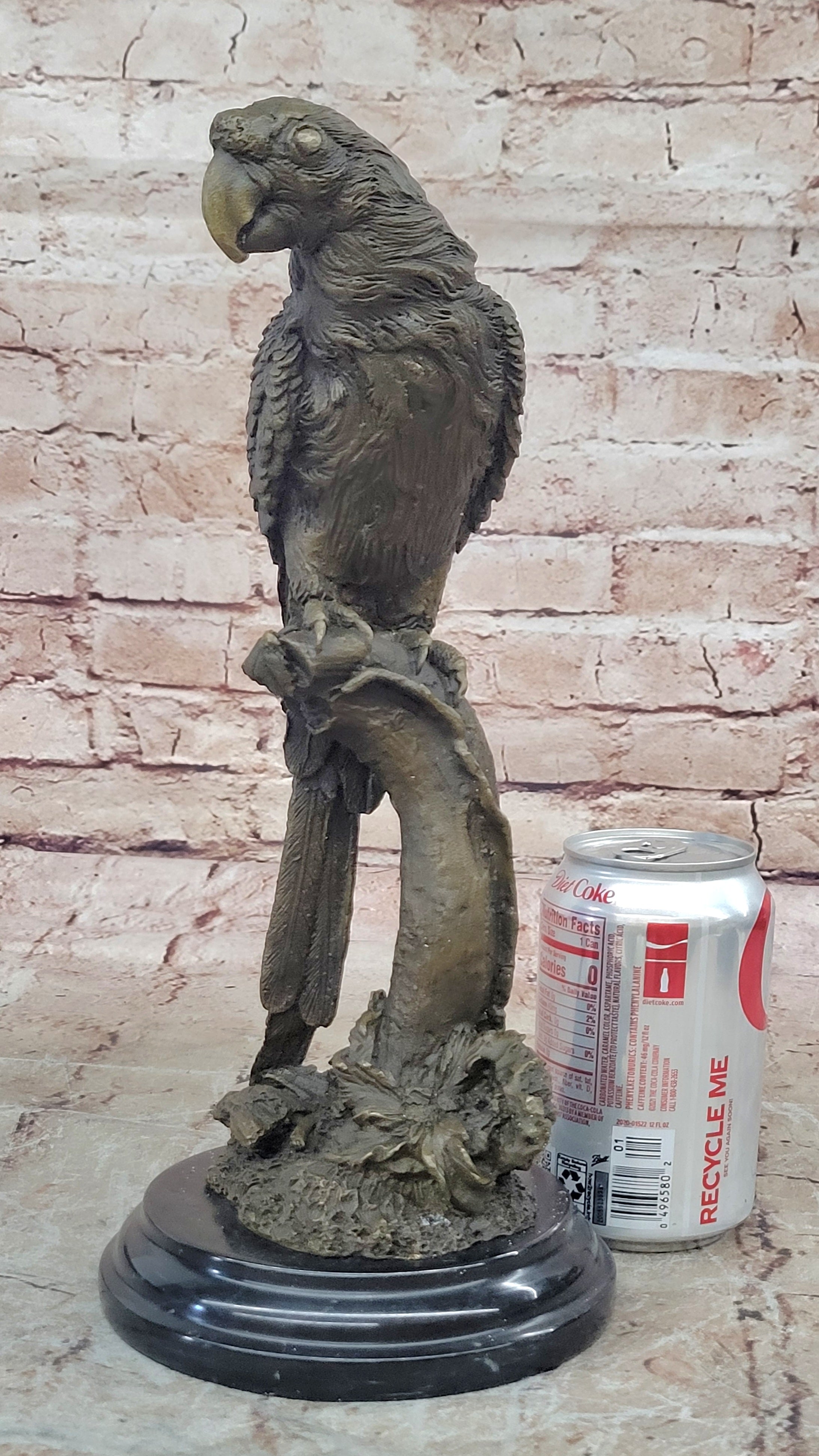 Contemporary Romantic Parrot Collector Edition Bronze Sculpture Statue Figurine