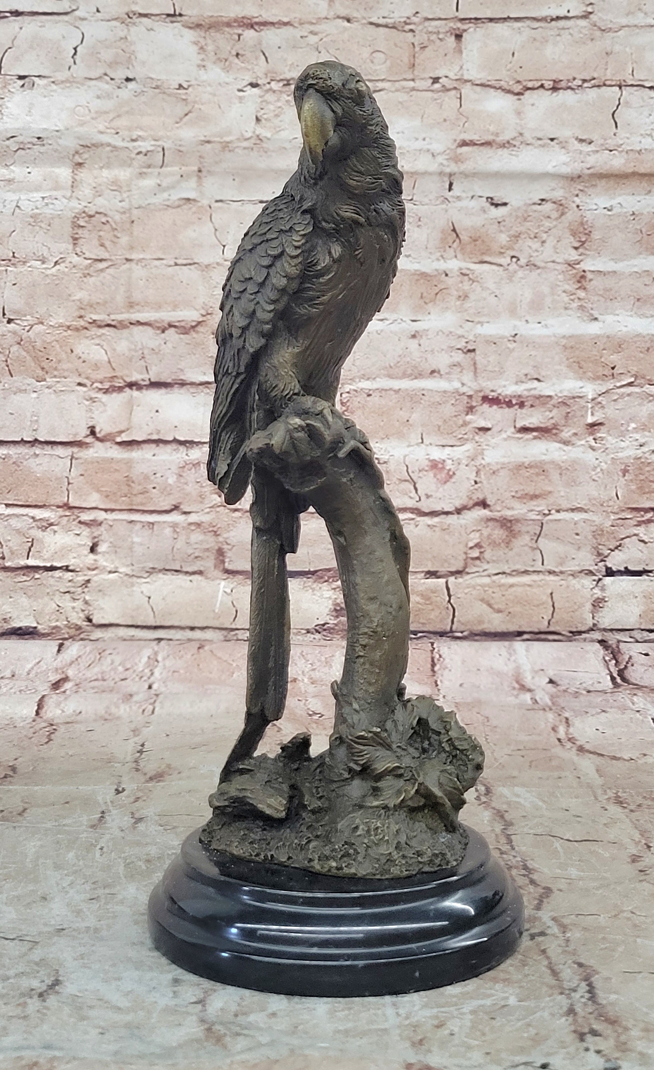 Contemporary Romantic Parrot Collector Edition Bronze Sculpture Statue Figurine