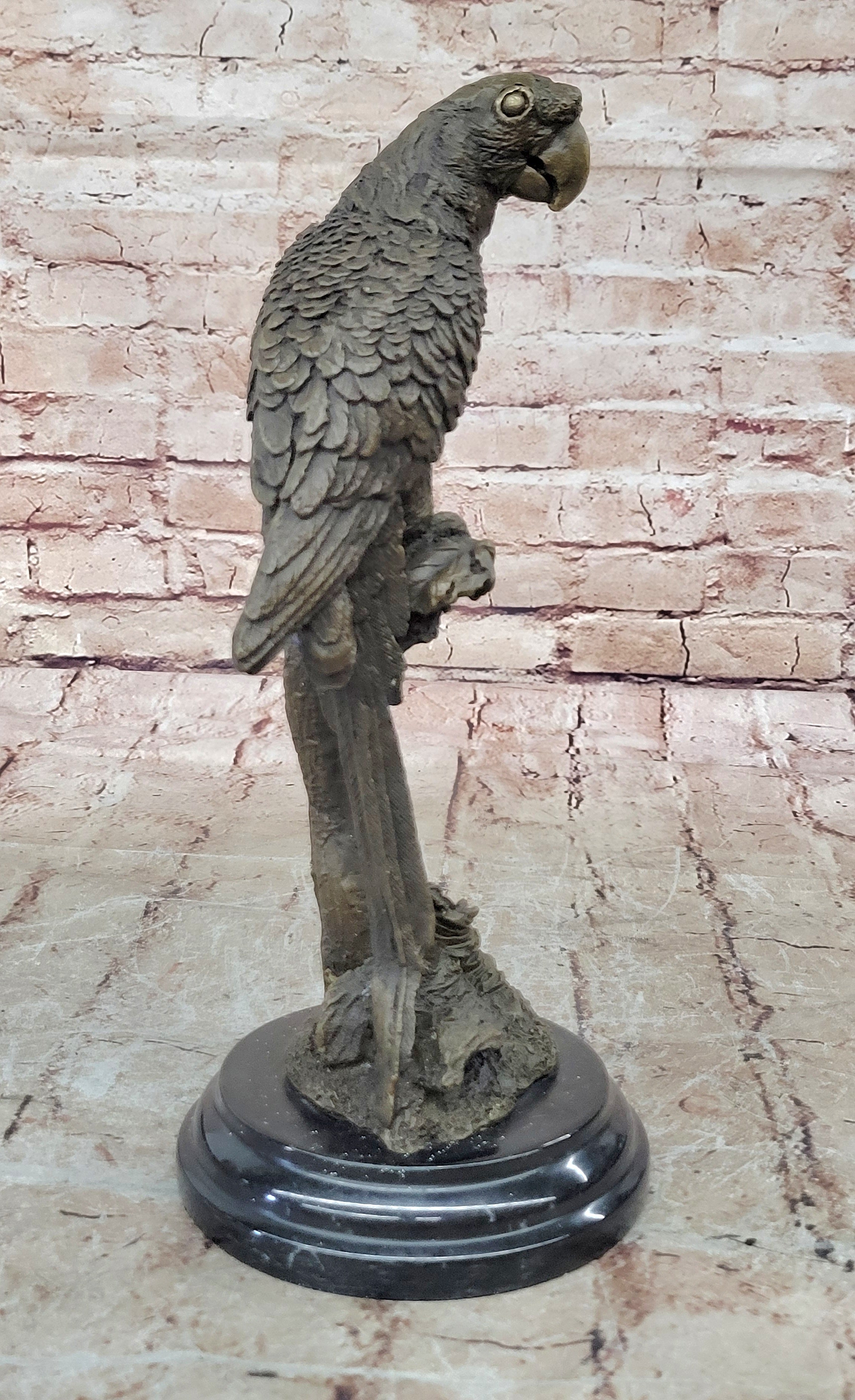 Contemporary Romantic Parrot Collector Edition Bronze Sculpture Statue Figurine