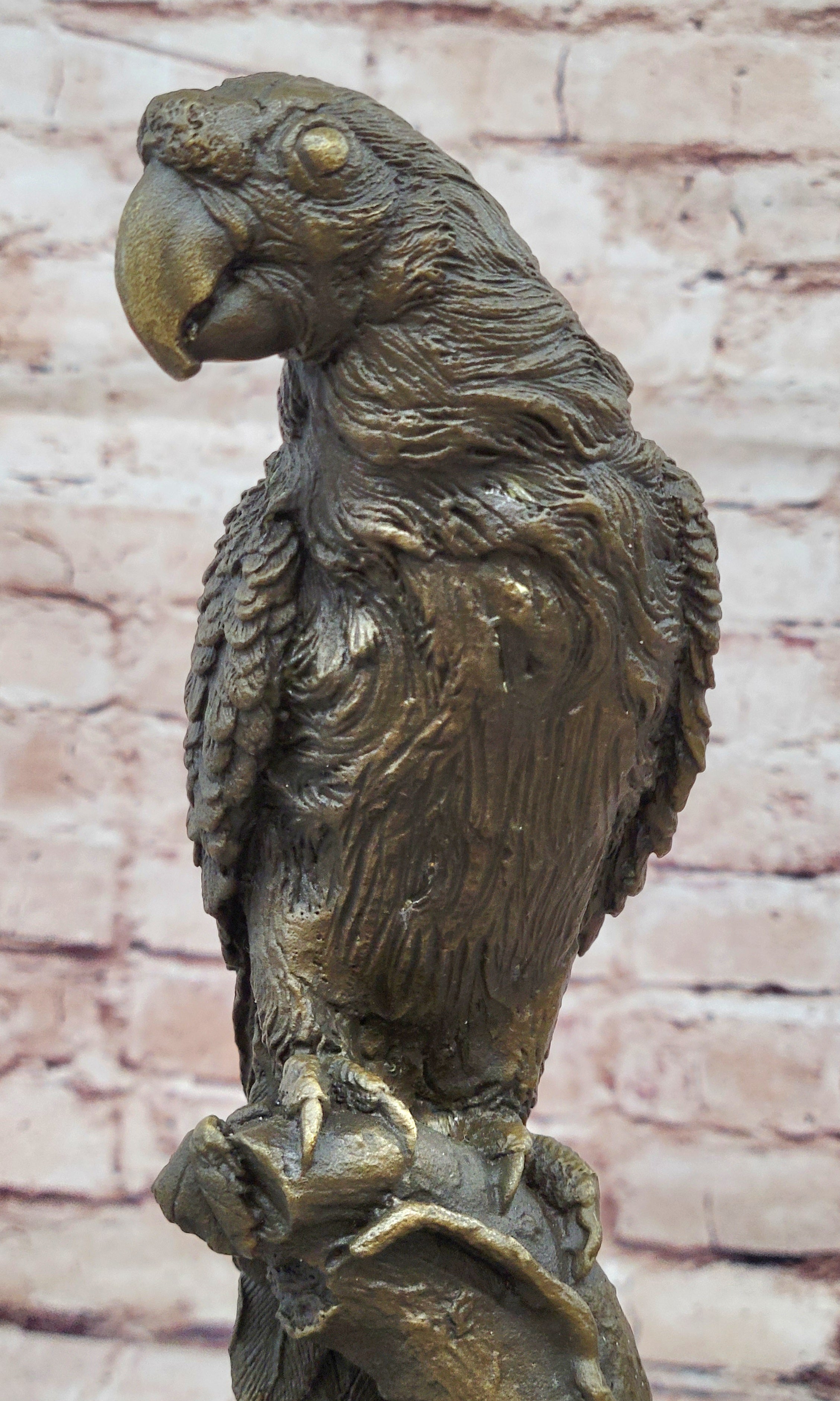 Contemporary Romantic Parrot Collector Edition Bronze Sculpture Statue Figurine