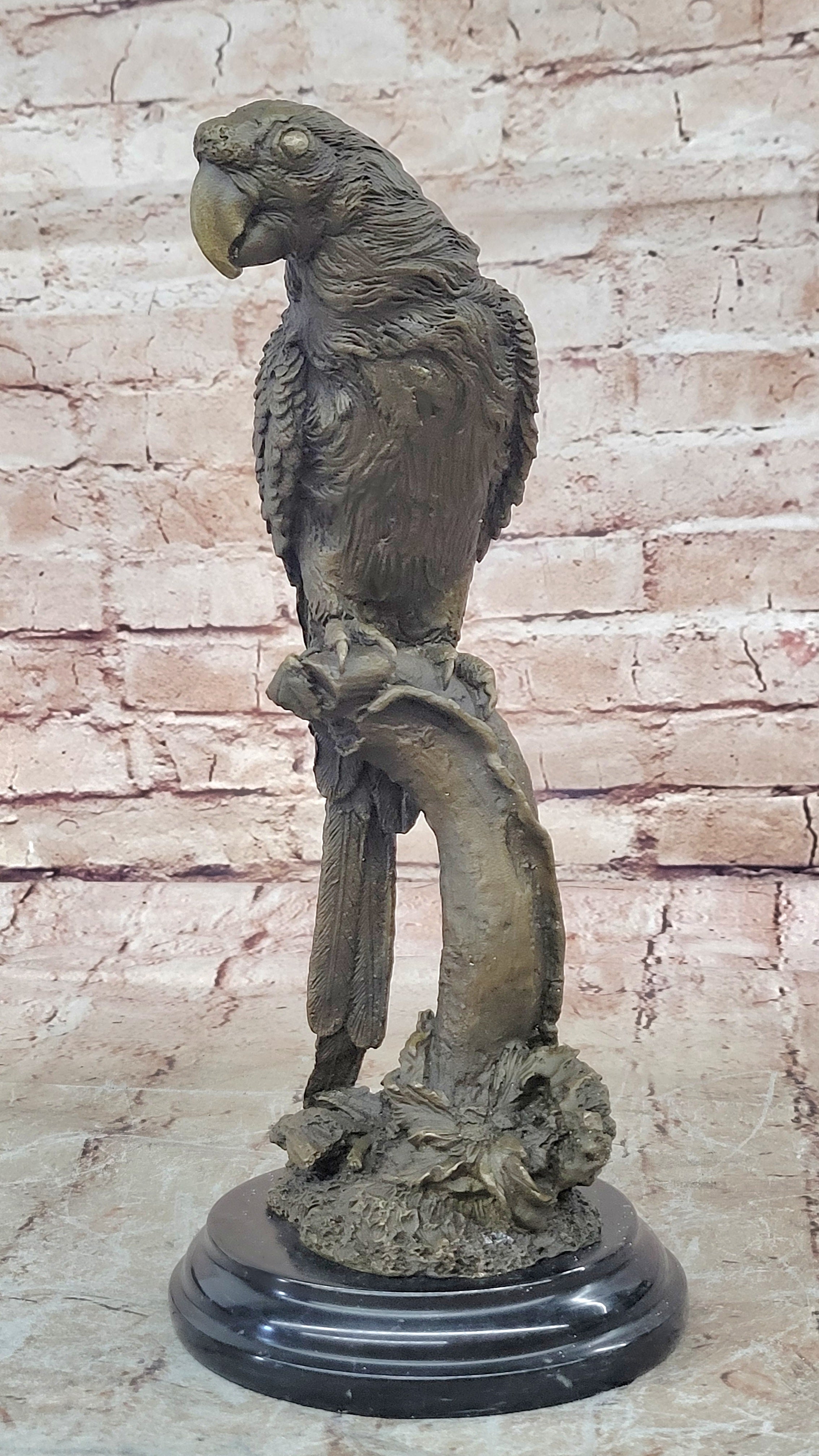 Contemporary Romantic Parrot Collector Edition Bronze Sculpture Statue Figurine